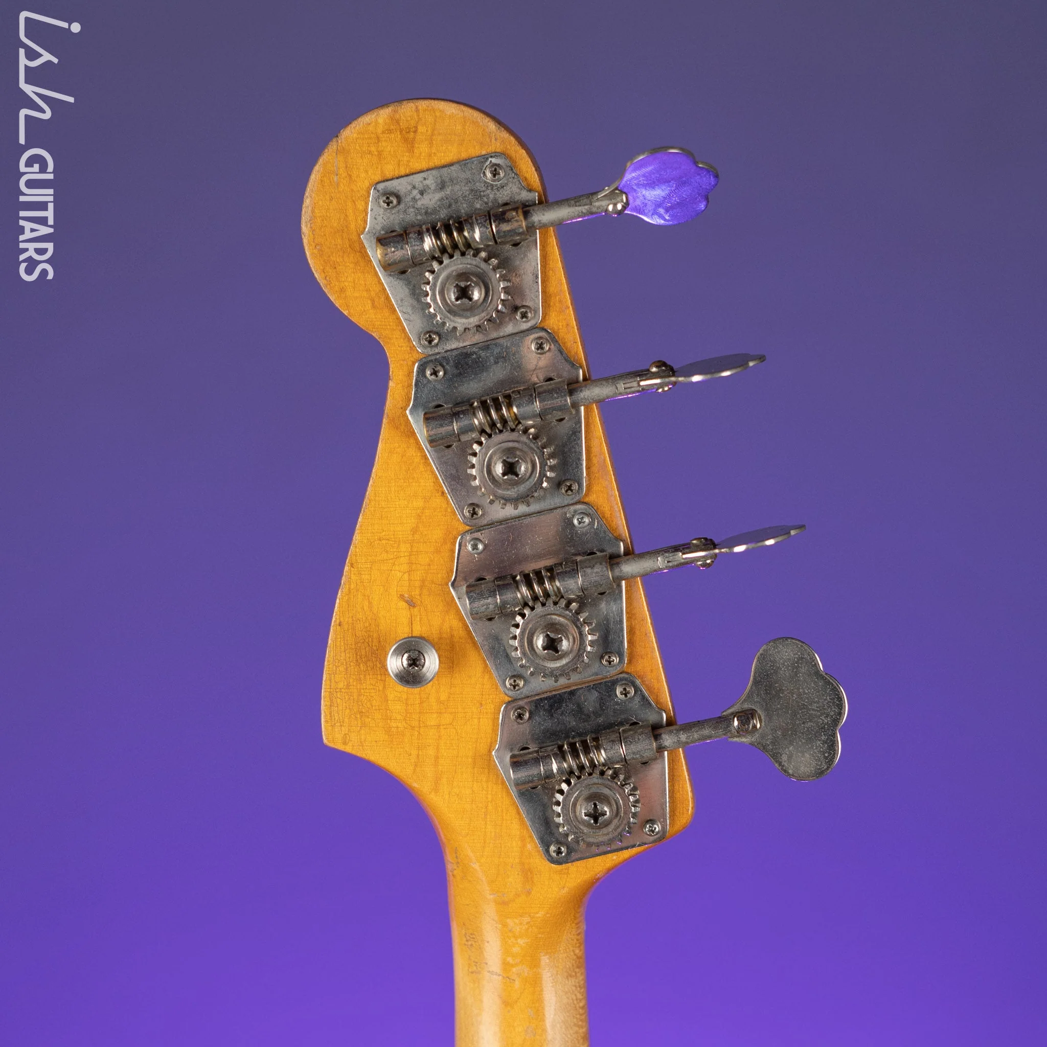 1961 Fender Jazz Bass Refin Stacked Knobs Olympic White - Image 12