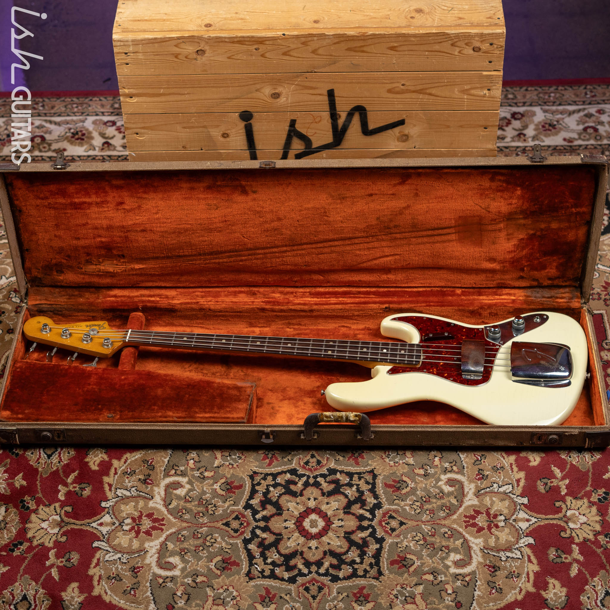 1961 Fender Jazz Bass Refin Stacked Knobs Olympic White - Image 14