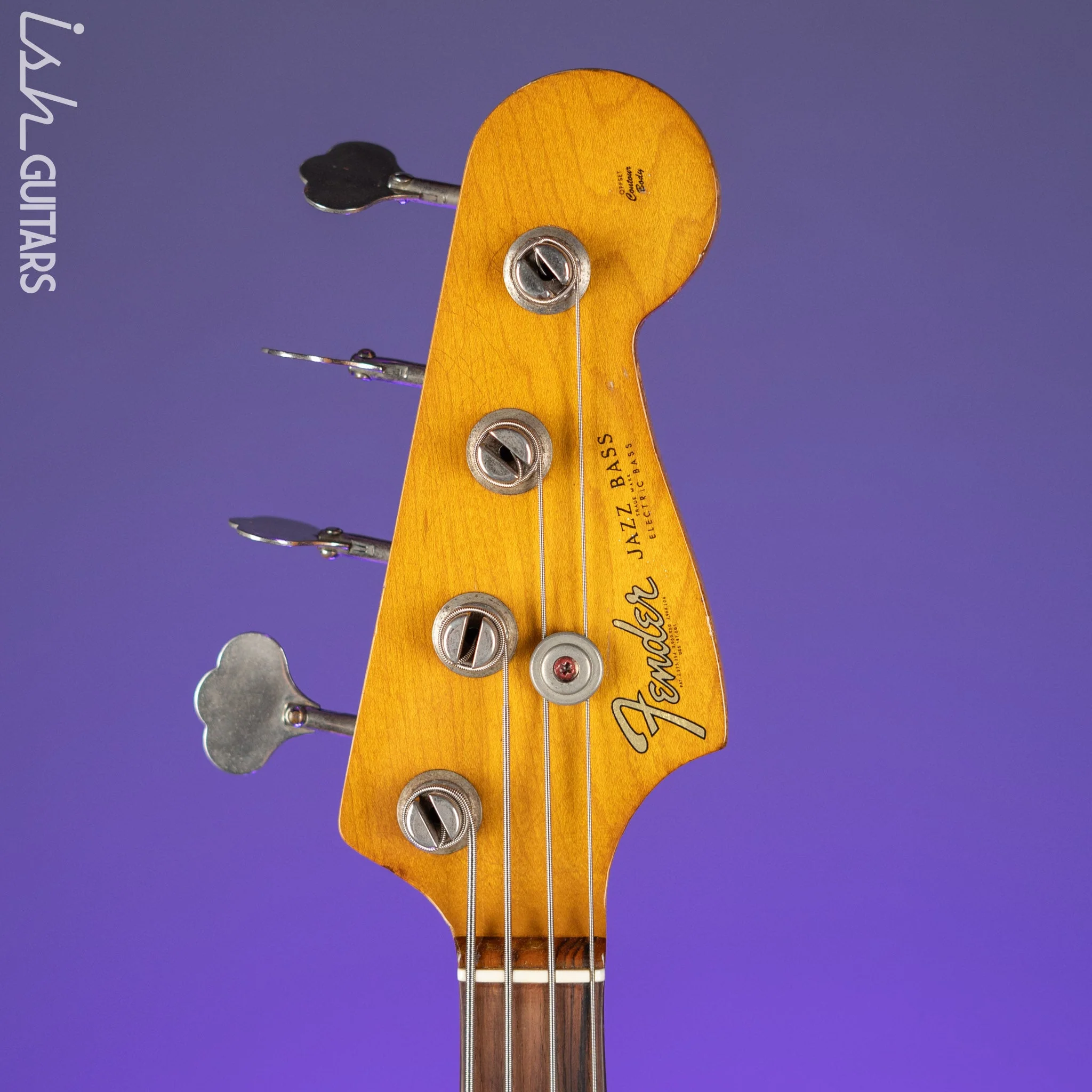 1961 Fender Jazz Bass Refin Stacked Knobs Olympic White - Image 5