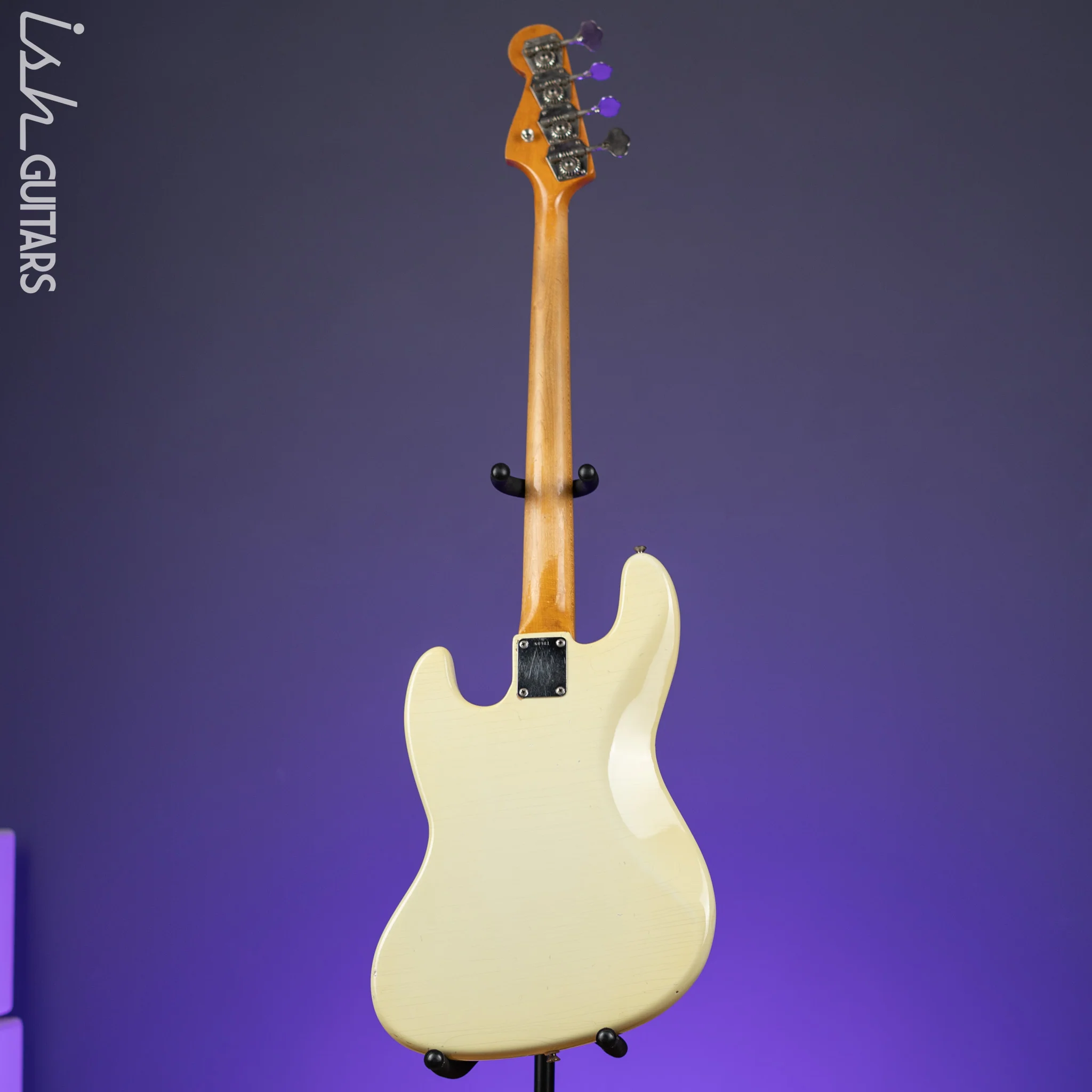 1961 Fender Jazz Bass Refin Stacked Knobs Olympic White - Image 11