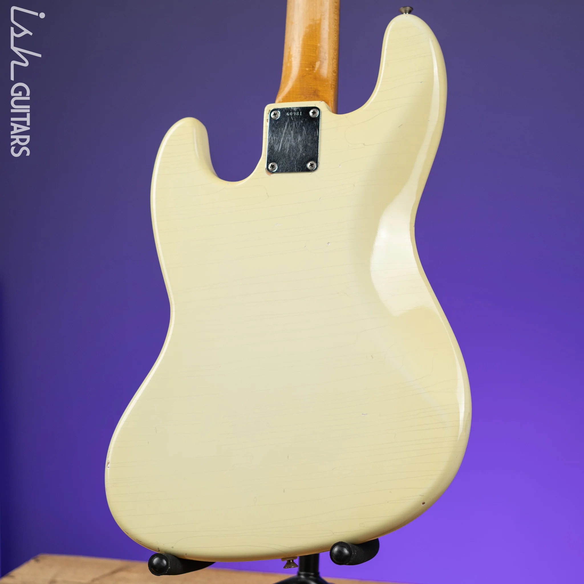 1961 Fender Jazz Bass Refin Stacked Knobs Olympic White - Image 12