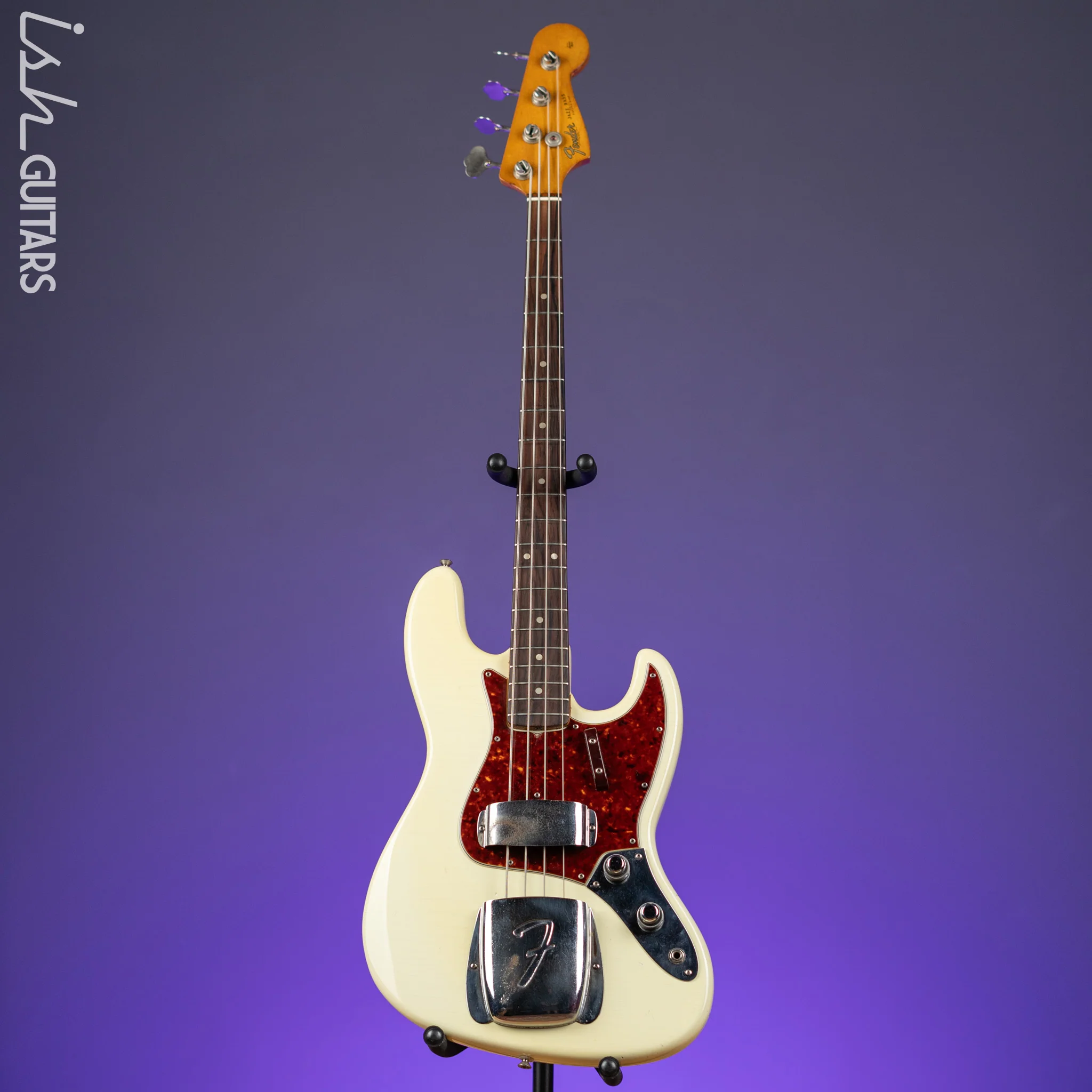 1961 Fender Jazz Bass Refin Stacked Knobs Olympic White - Image 2
