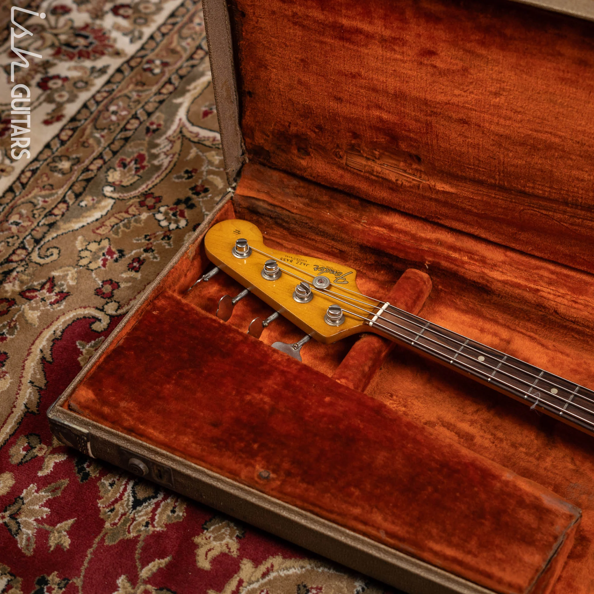 1961 Fender Jazz Bass Refin Stacked Knobs Olympic White - Image 24