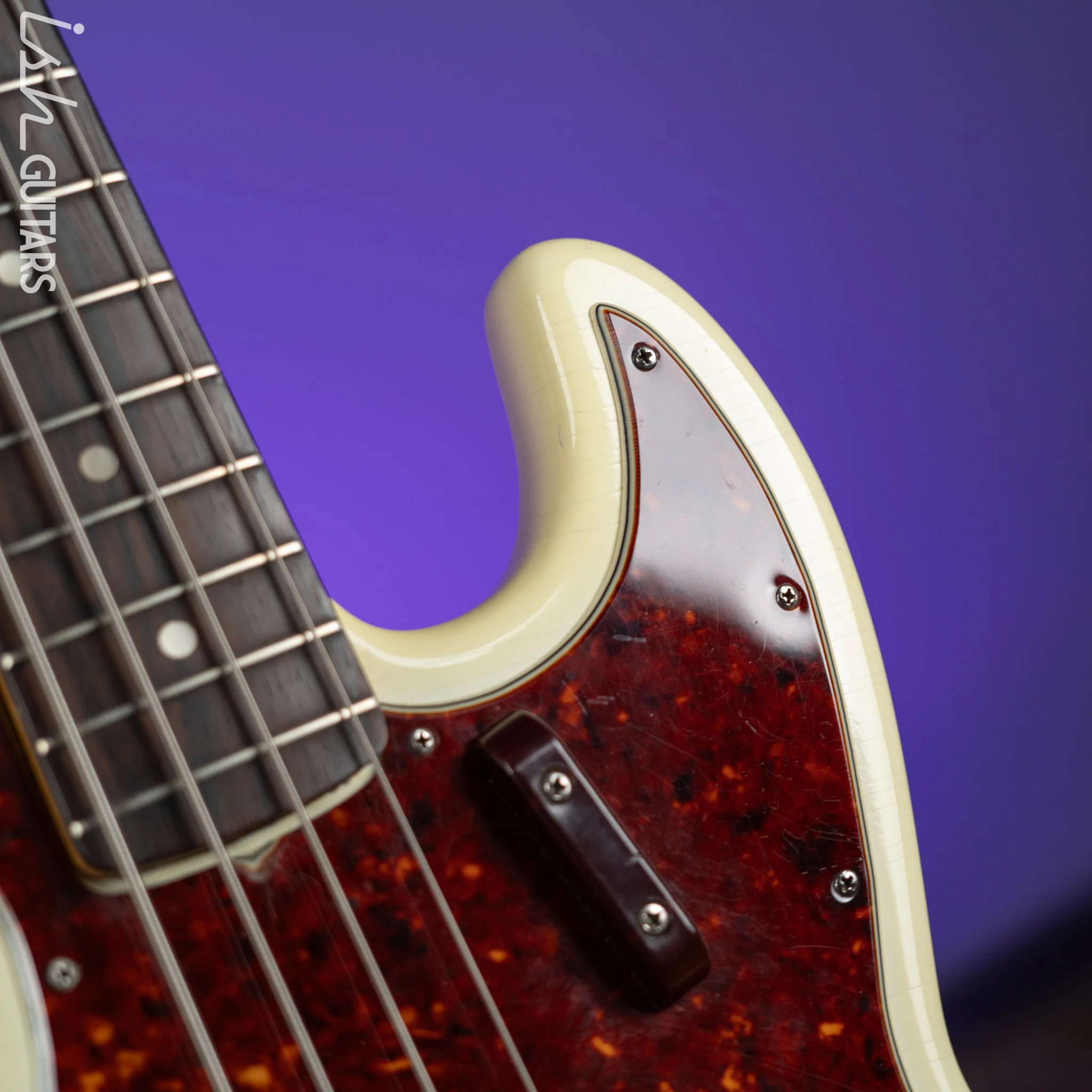 1961 Fender Jazz Bass Refin Stacked Knobs Olympic White - Image 8