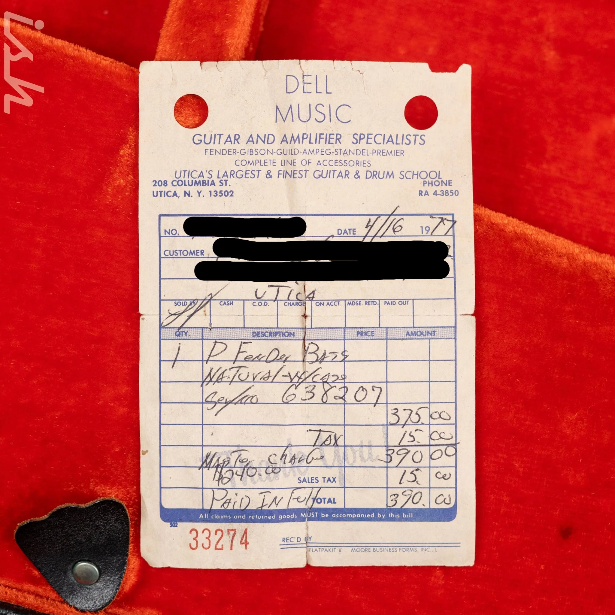 1976 Fender USA Precision Bass Natural - 1 Owner, Original Receipt - Image 17