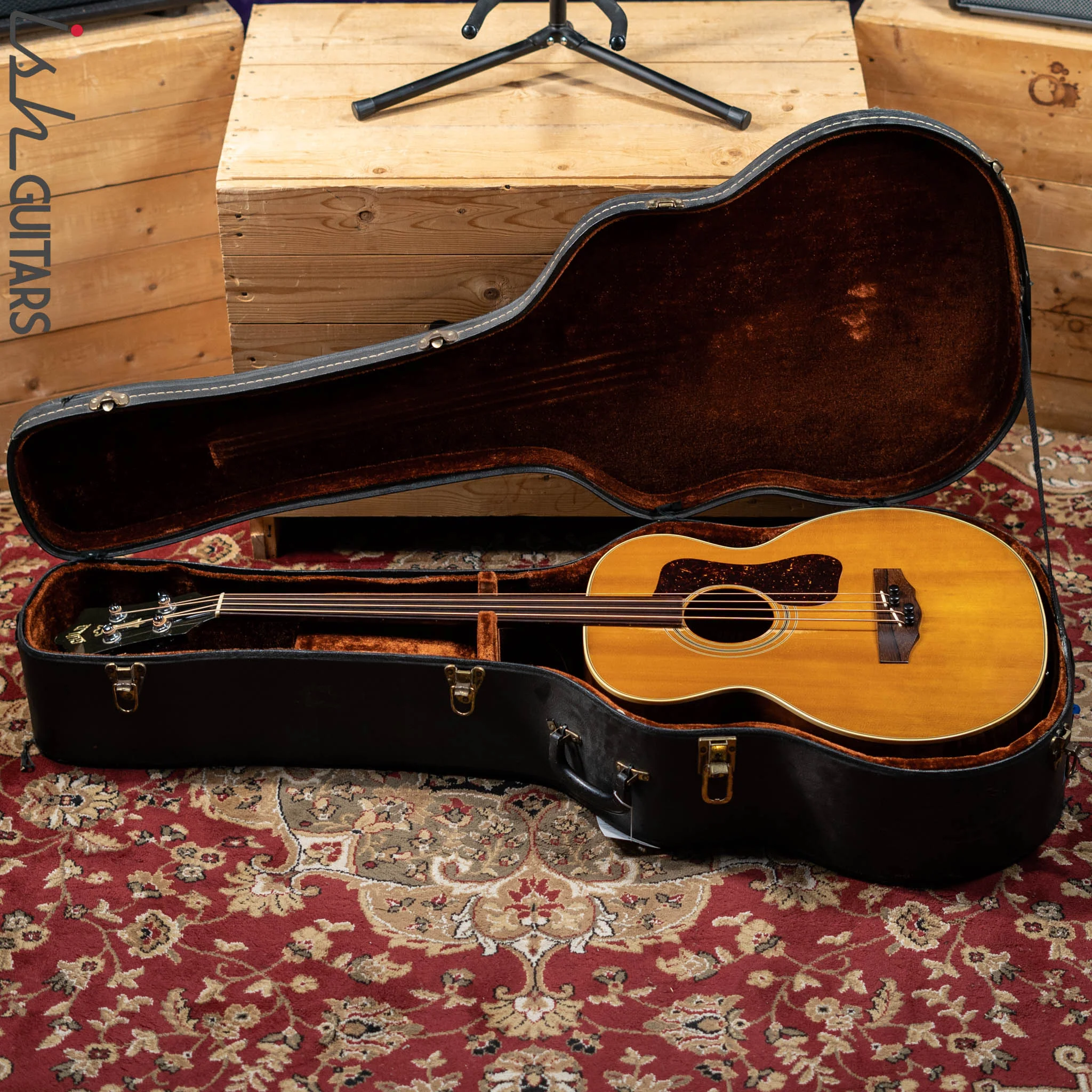 1976 Guild B5O NT Fretless Acoustic Bass Guitar Natural - Image 24