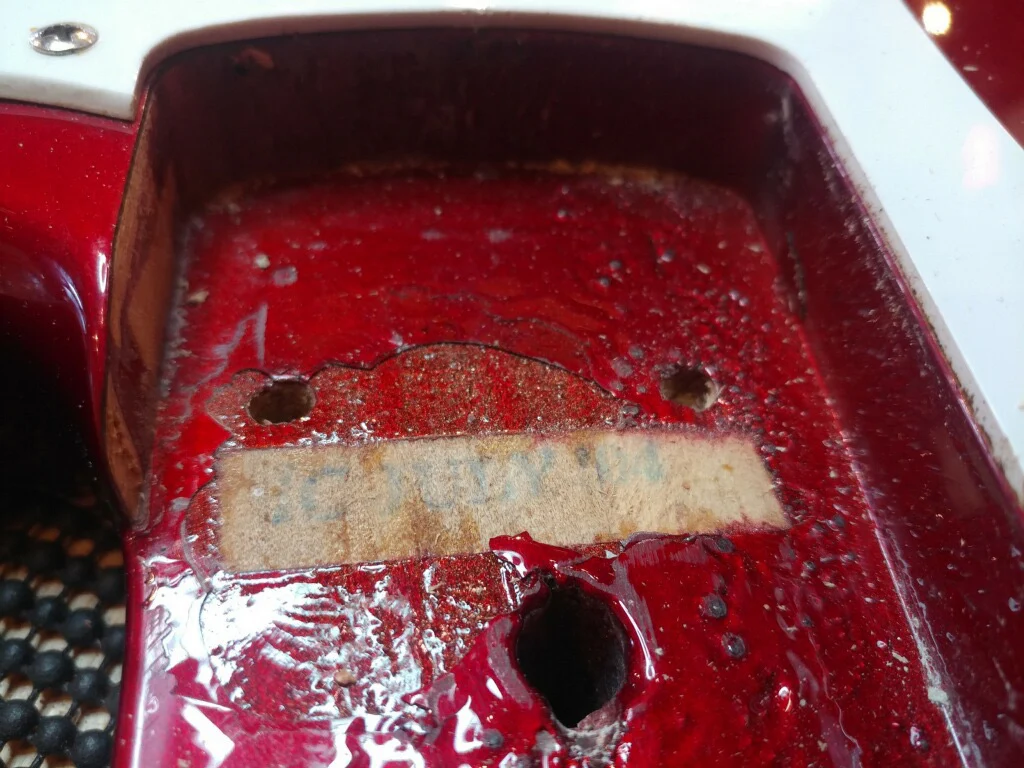 1977-1978 Fender Fretless P-Bass 2004 Body Candy Apple Red - Image 19