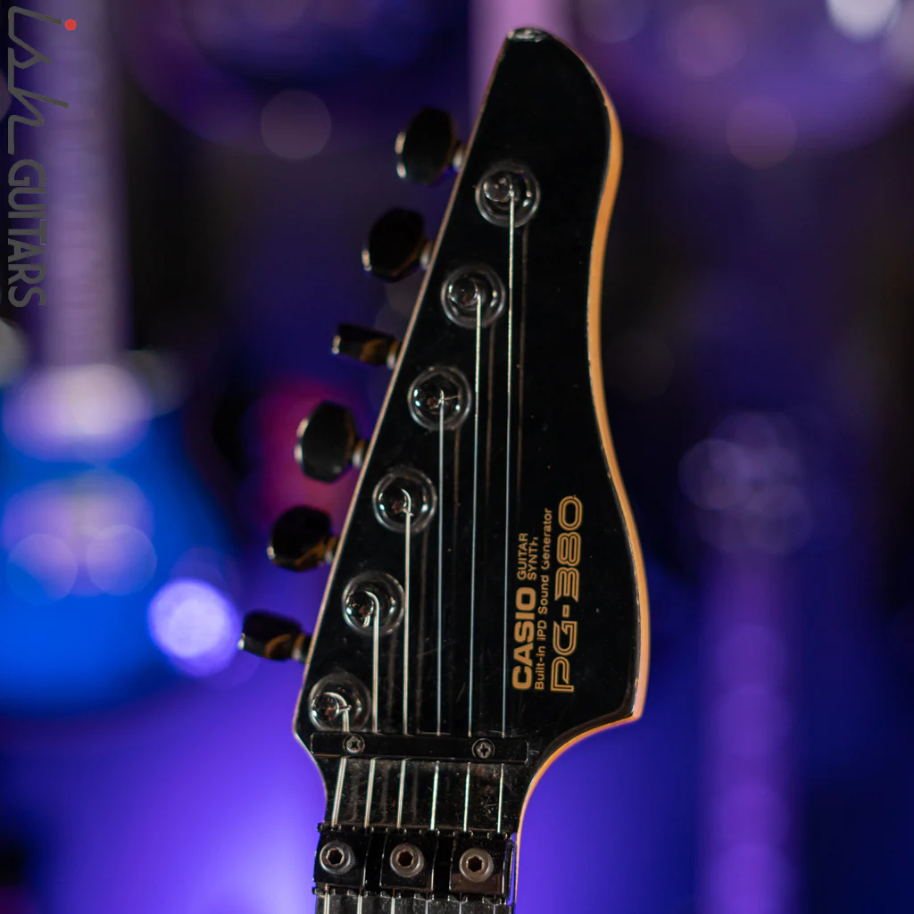 1980’s Casio PG-380 Synthesizer Guitar Black - Image 6
