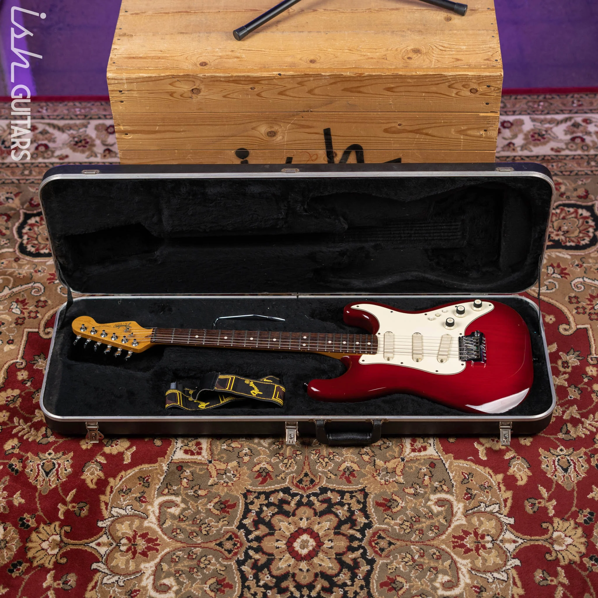 1983-1984 Fender Elite Stratocaster Red Scalloped Fretboard Wild Cherry - Image 23