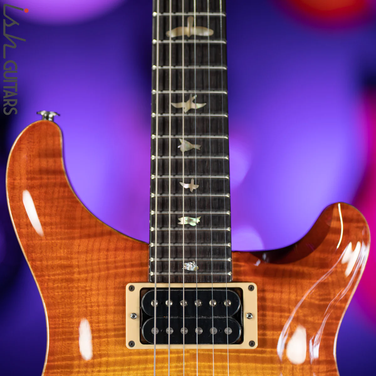 1989 PRS Custom 24 RARE Factory 2 Piece Stoptail 10 Top Sunburst - Image 6