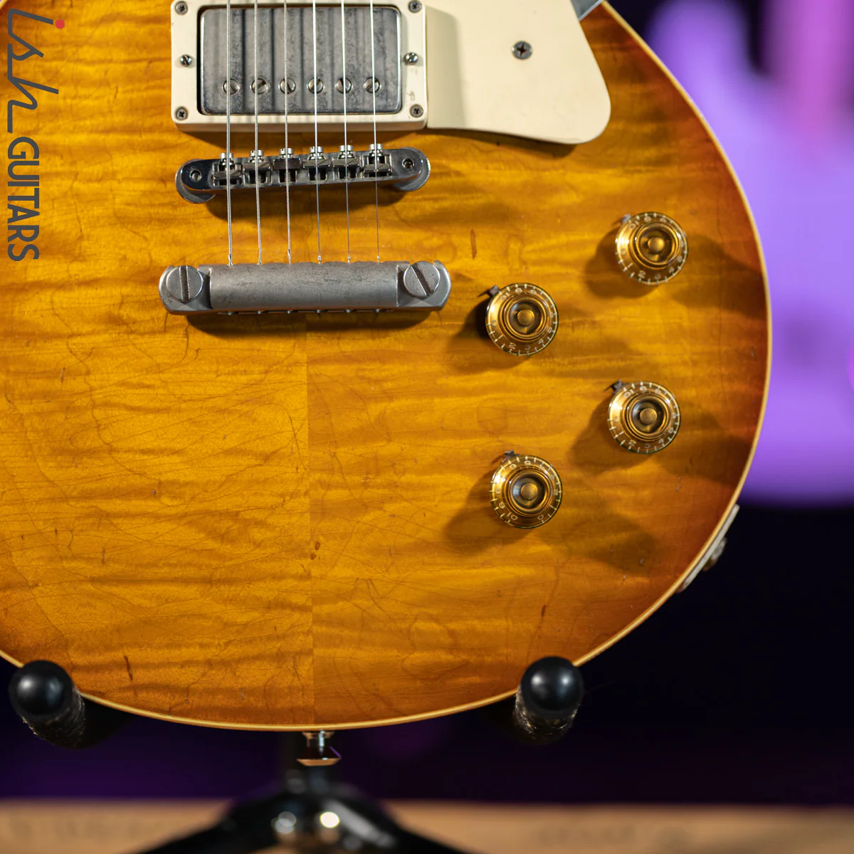 1990's Max Burst Gibson Les Paul Copy Dark Lemon Burst - Image 4