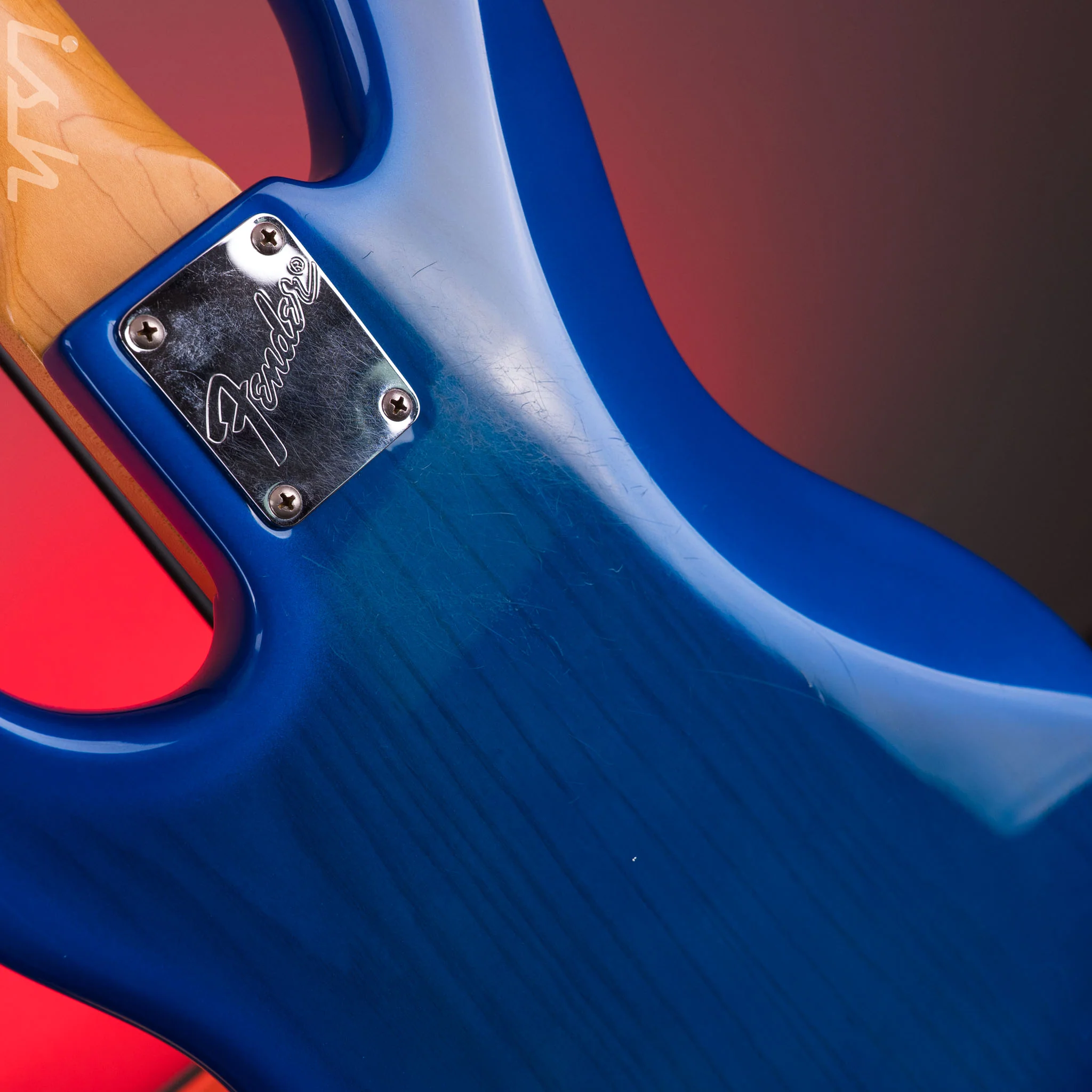 1996 Fender 50th Anniversary USA Jazz Bass Deluxe Active Blue Burst w/ EMG Pickups & Preamp - Image 12
