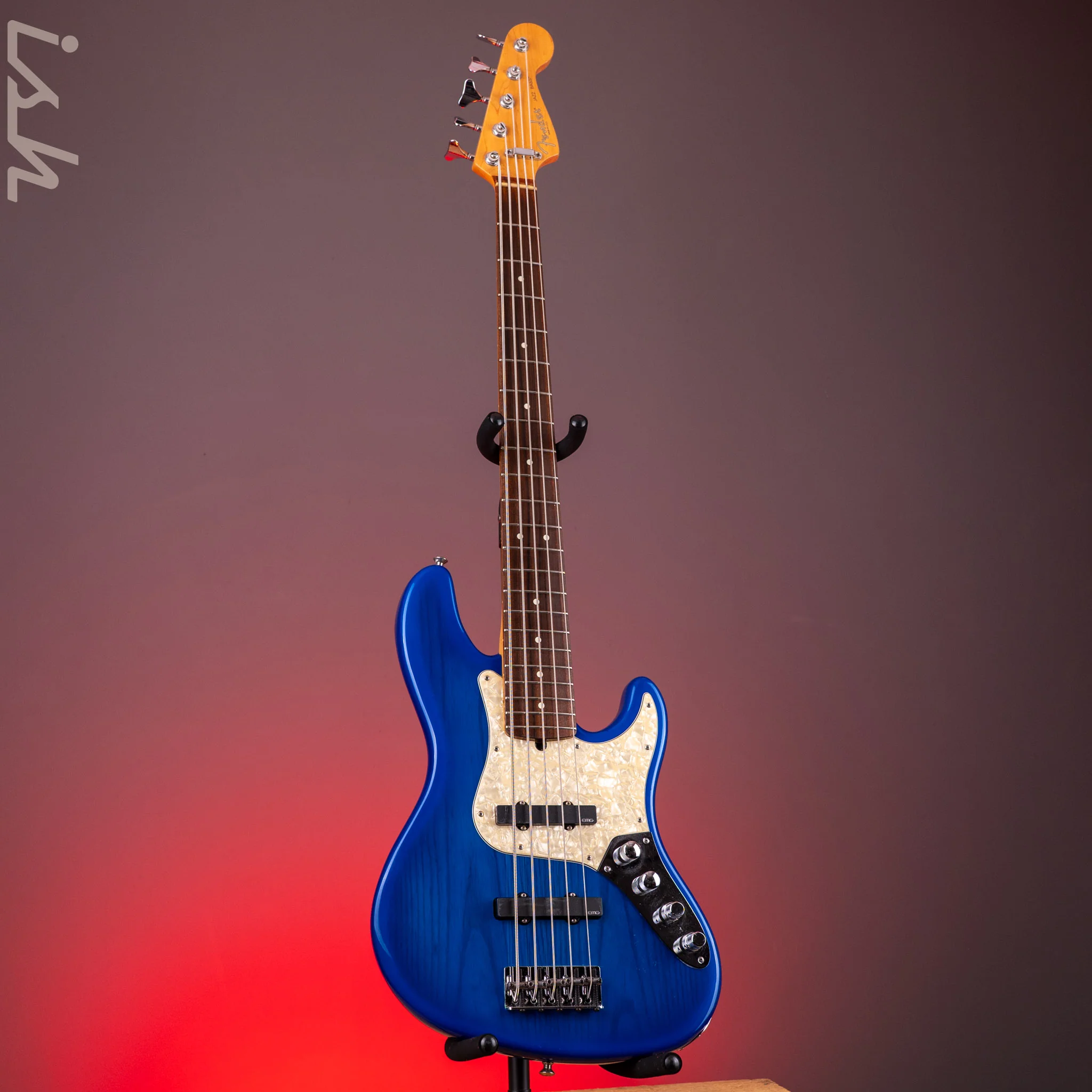 1996 Fender 50th Anniversary USA Jazz Bass Deluxe Active Blue Burst w/ EMG Pickups & Preamp - Image 2