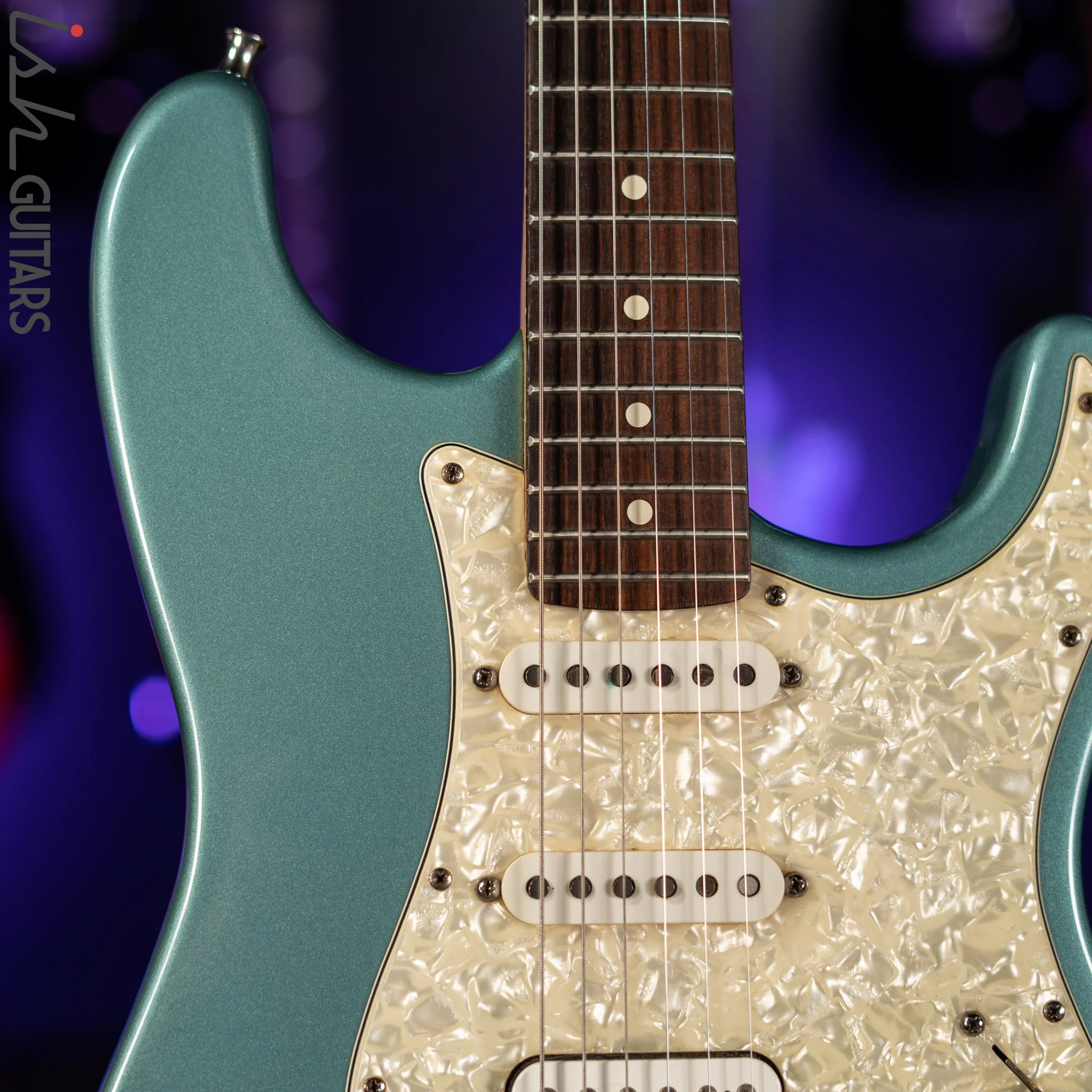 1996 Fender Lone Star Stratocaster Strat Teal Green Metallic - Image 3