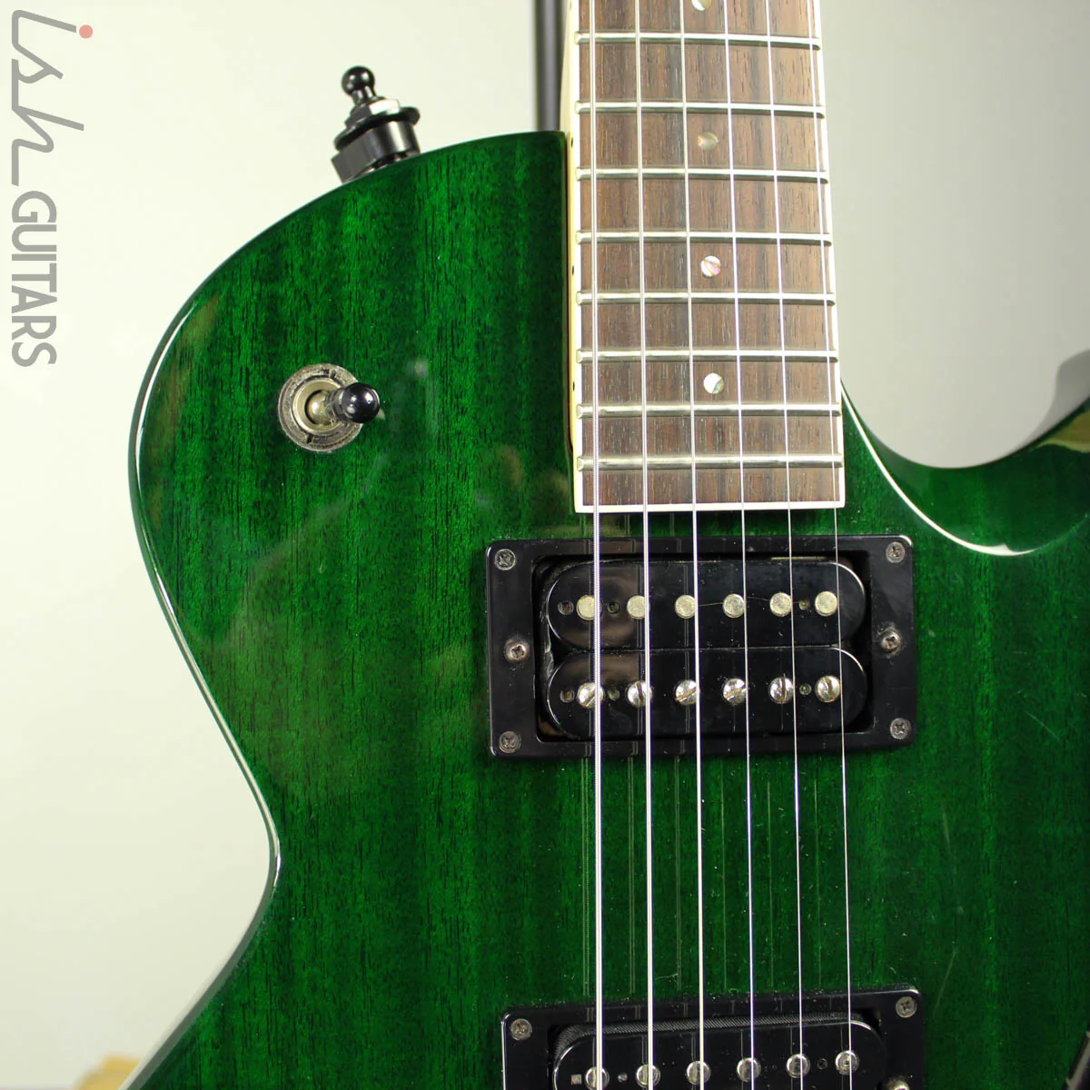 1997 ESP Eclipse Custom Floyd Rose Translucent Emerald Green - Image 3