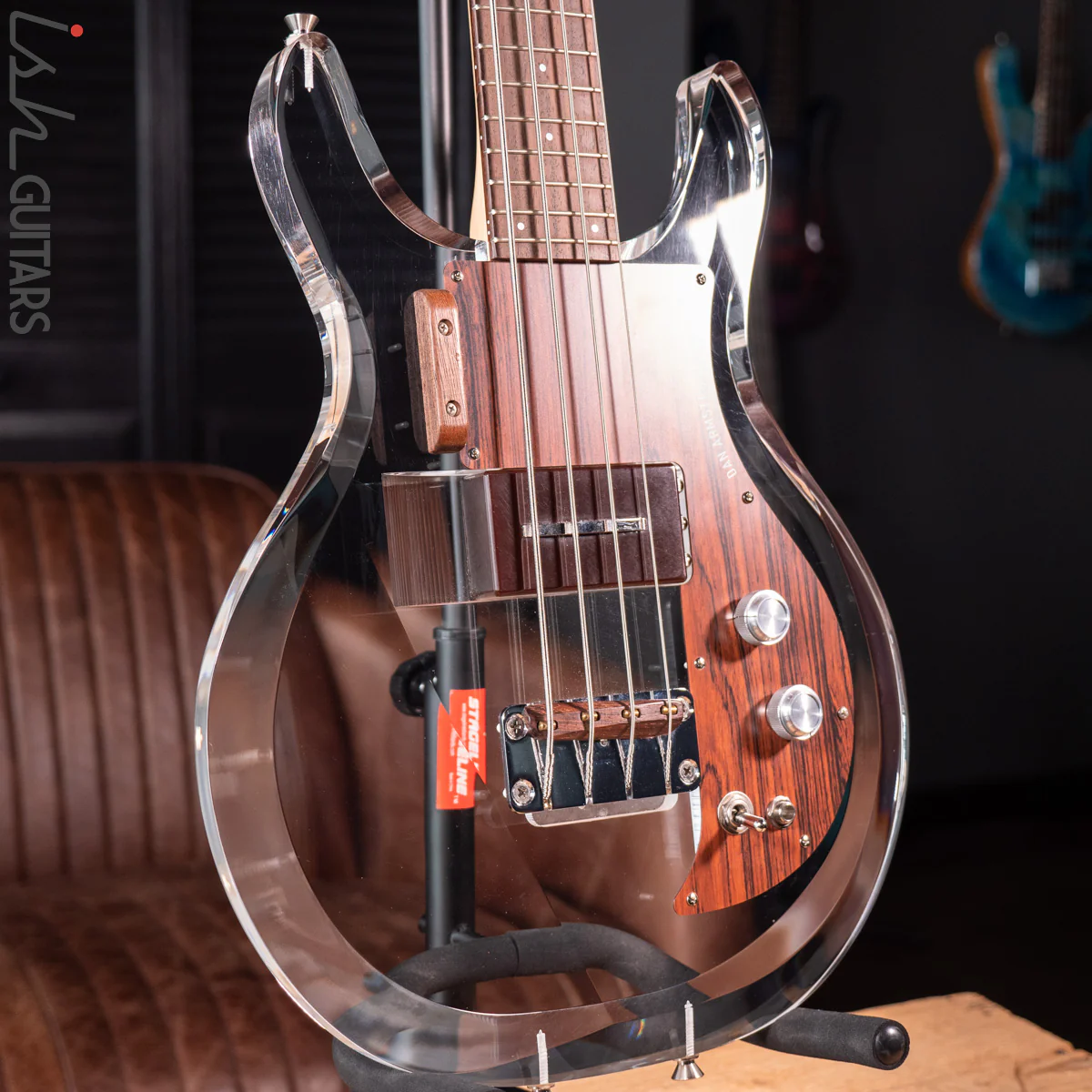 1998 Dan Armstrong Ampeg Lucite Bass Clear Reissue MIJ - Image 5