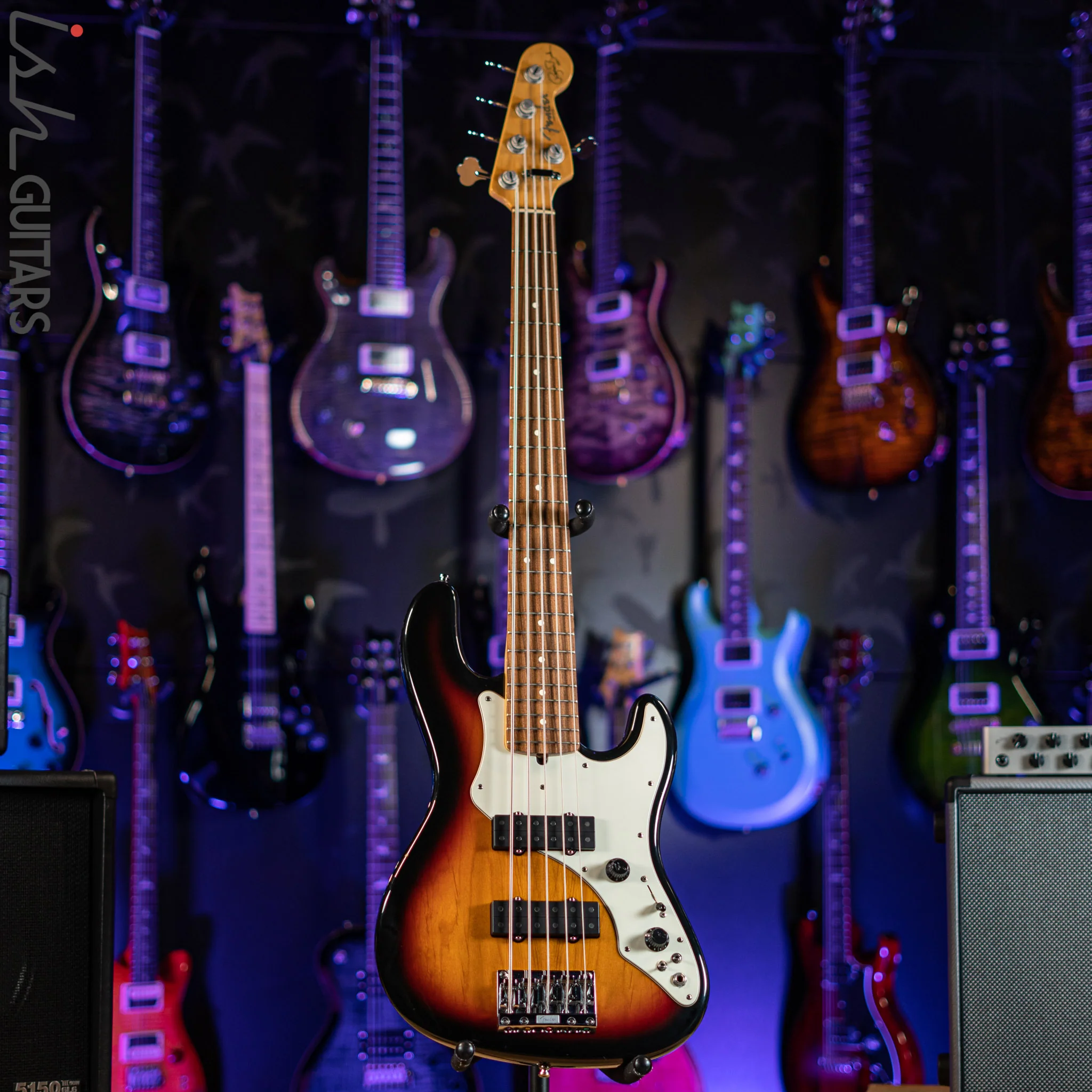 1998 Fender Roscoe Beck V Signature Bass Sunburst - Image 2