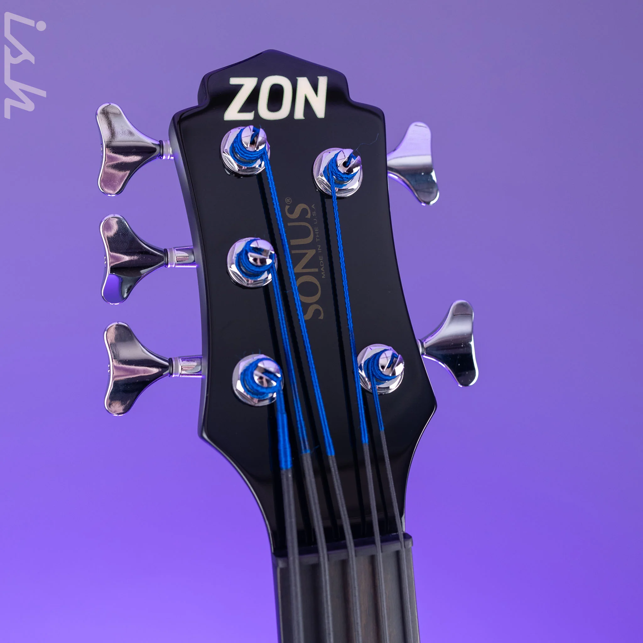 2000 Zon Sonus Custom Fretless 5-String Bass Flame Myrtlewood - Image 7