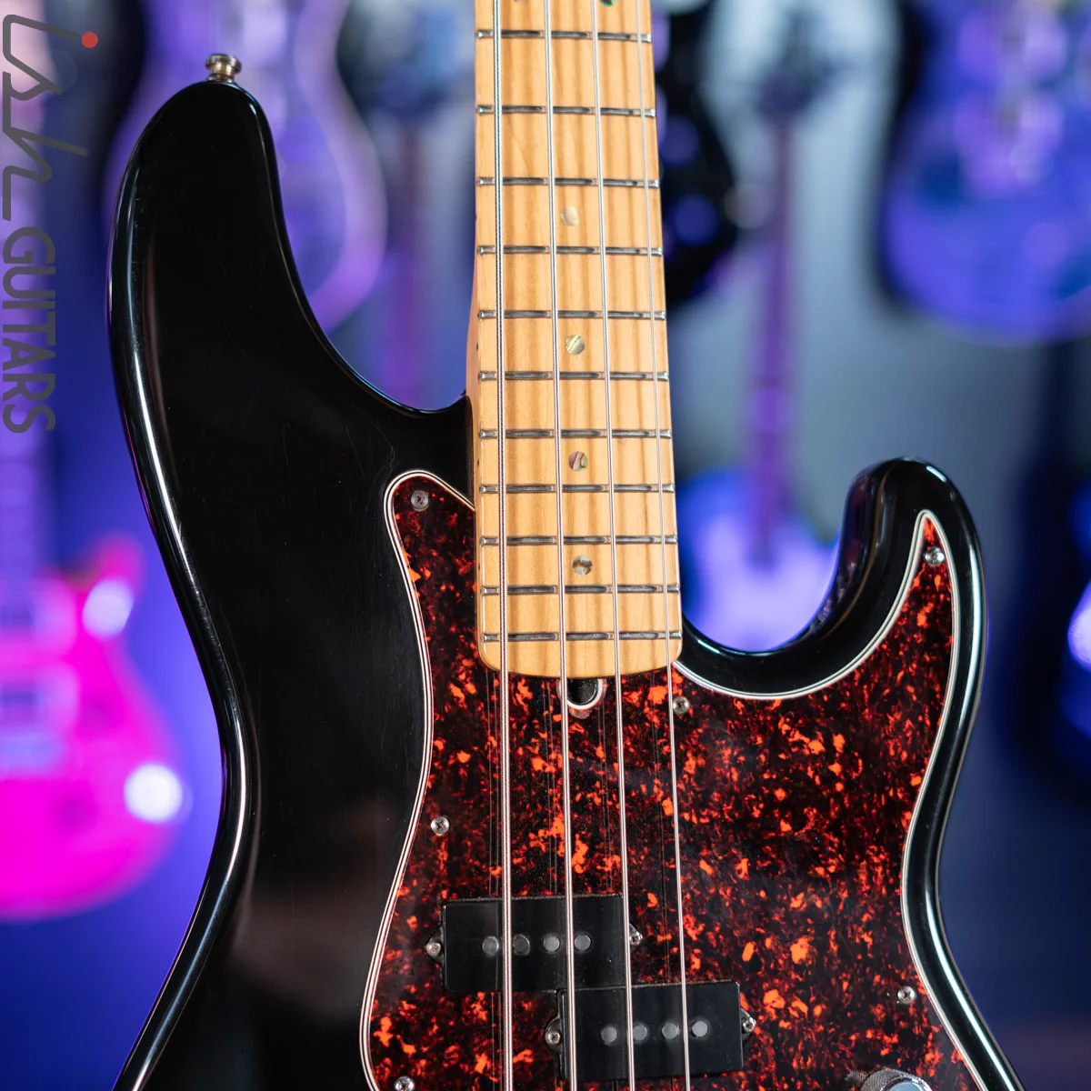2002 Fender American Deluxe 4-String Precision Bass Black - Image 3
