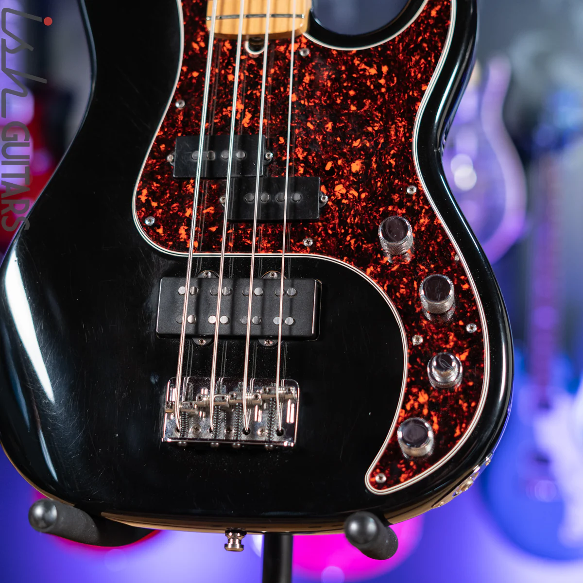 2002 Fender American Deluxe 4-String Precision Bass Black - Image 4