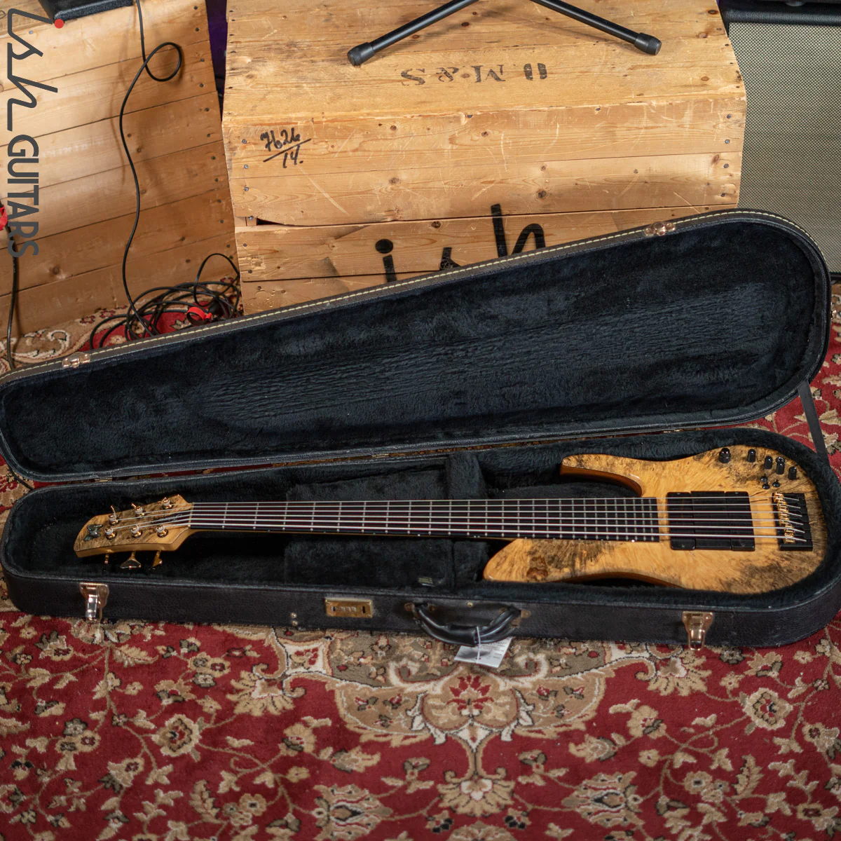 2006 Fodera Beez Elite 6 Singlecut 6-String Bass Natural Buckeye Burl - Image 13