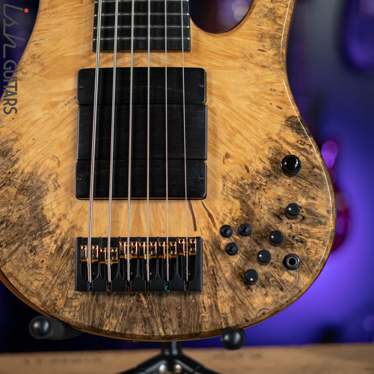 2006 Fodera Beez Elite 6 Singlecut 6-String Bass Natural Buckeye Burl - Image 4
