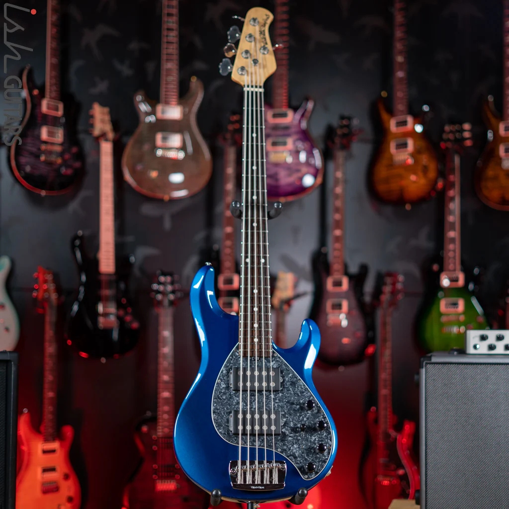 2008 Ernie Ball Music Man Stingray 5 HH Blue Pearl - Image 2