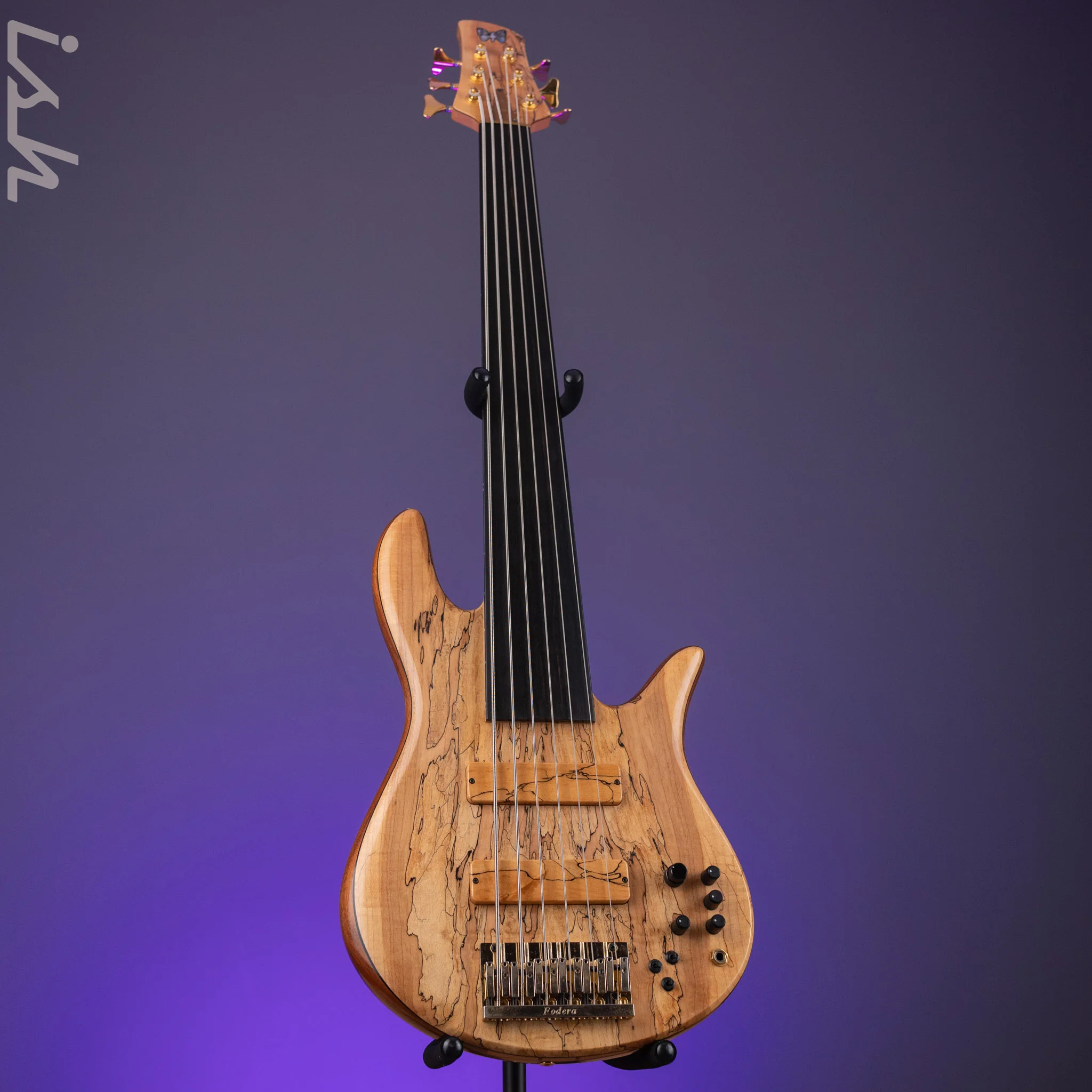 2008 Fodera Monarch Custom 6 String Fretless Bass Spalted Maple - Image 2