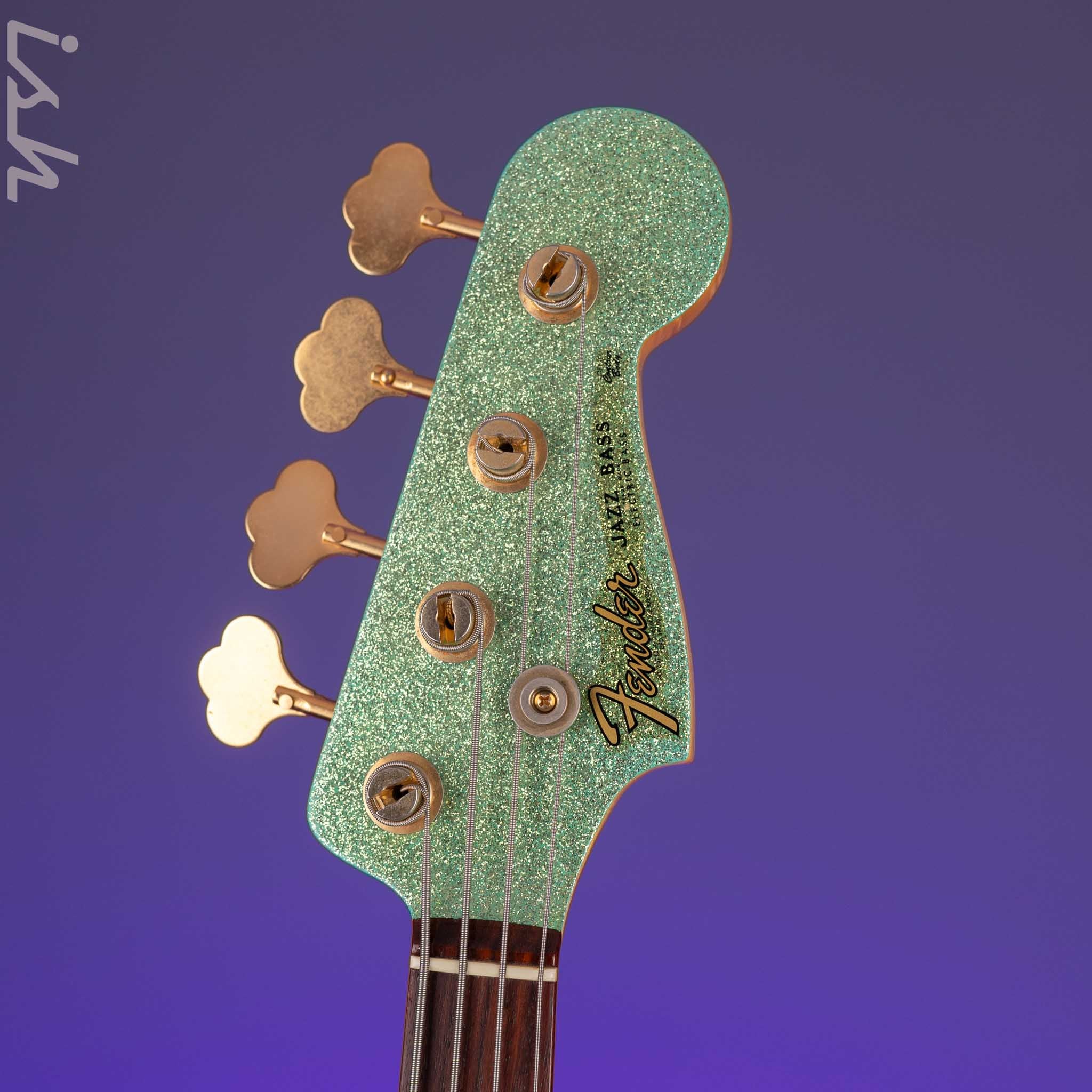 2010 Fender Custom Shop 1960 Jazz Bass Relic Seafoam Green Sparkle Gold Hardware - Image 5