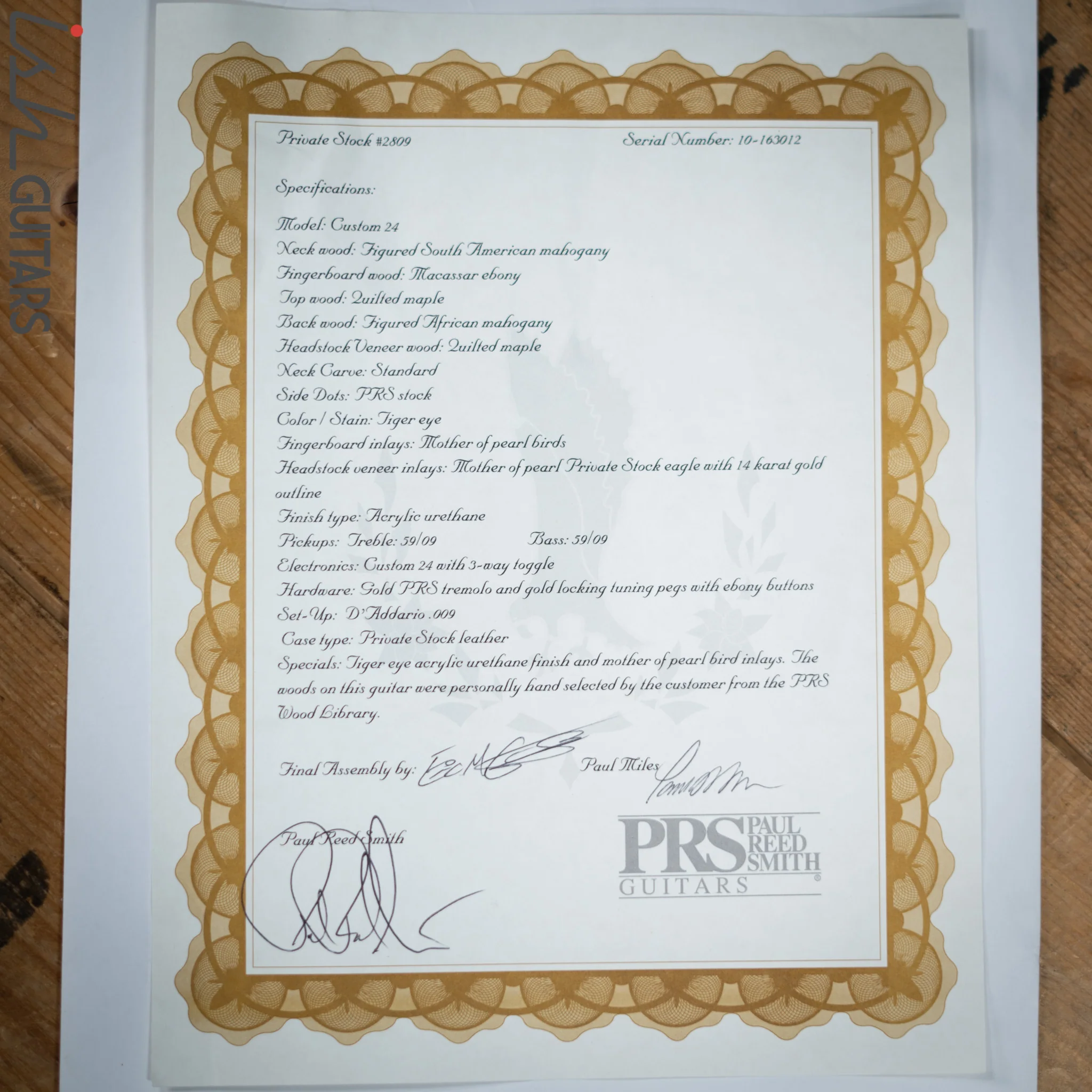 2010 PRS Custom 24 Private Stock #2809 Tiger Eye - Image 17