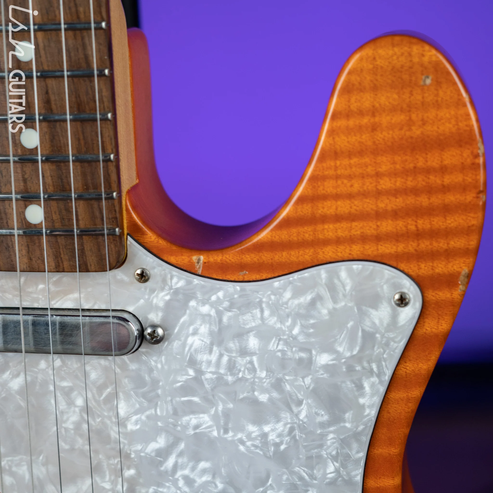 2011 Nashville Guitars T-69TL Thinline Tele Orange - Image 7