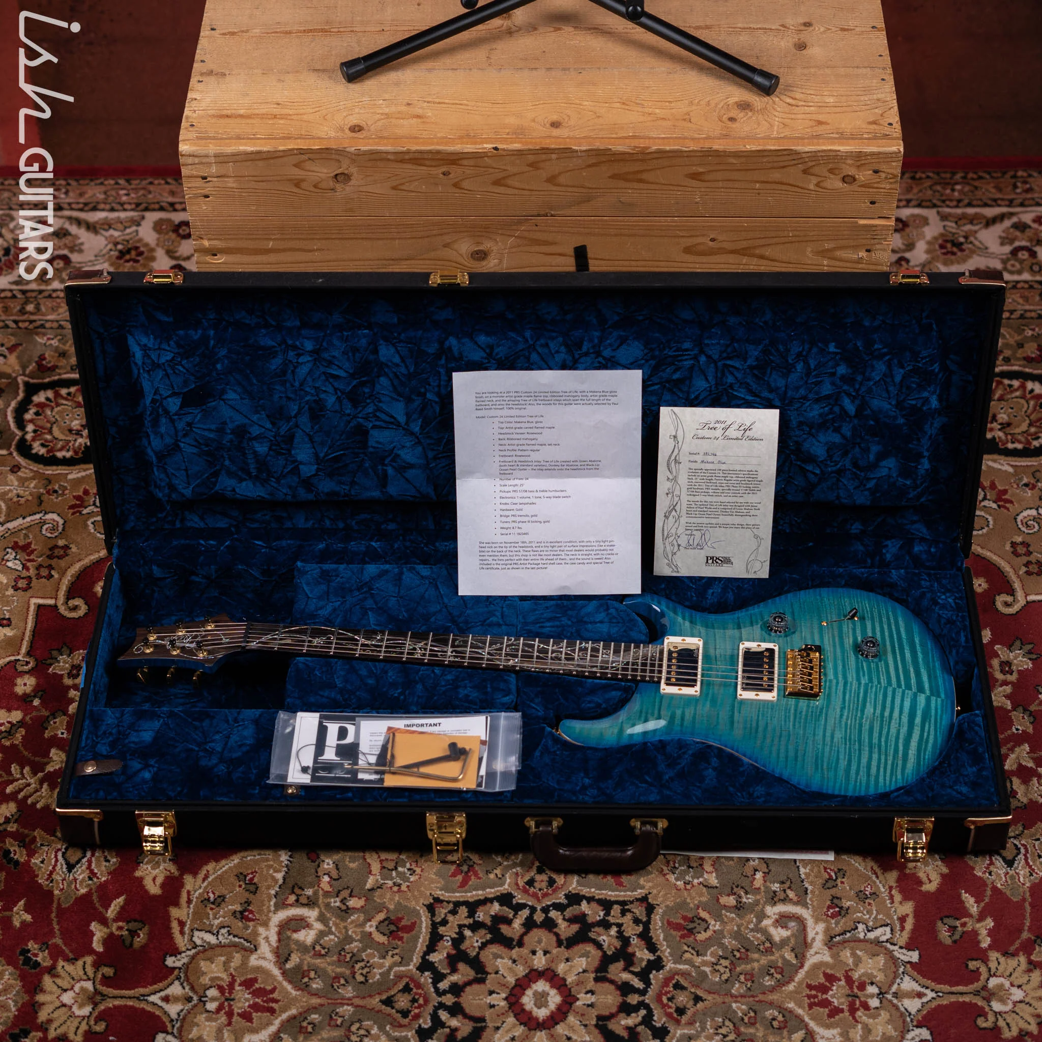 2011 PRS Custom 24 Tree Of Life Makena Blue - Image 17