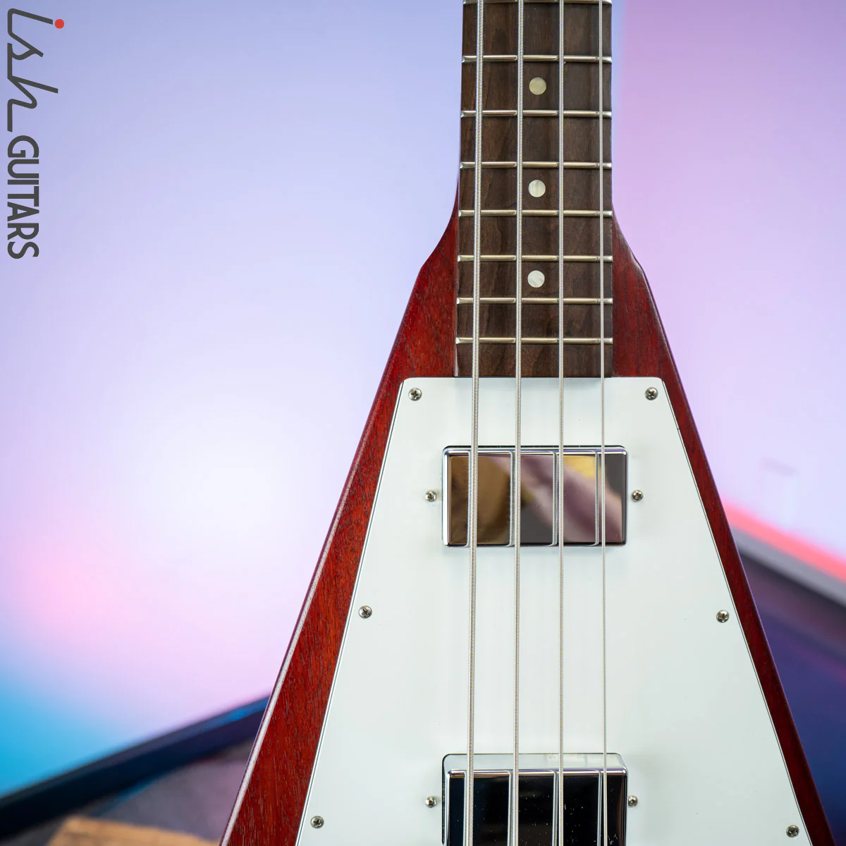 2012 Gibson Shortscale Flying V Bass Cherry - Image 3