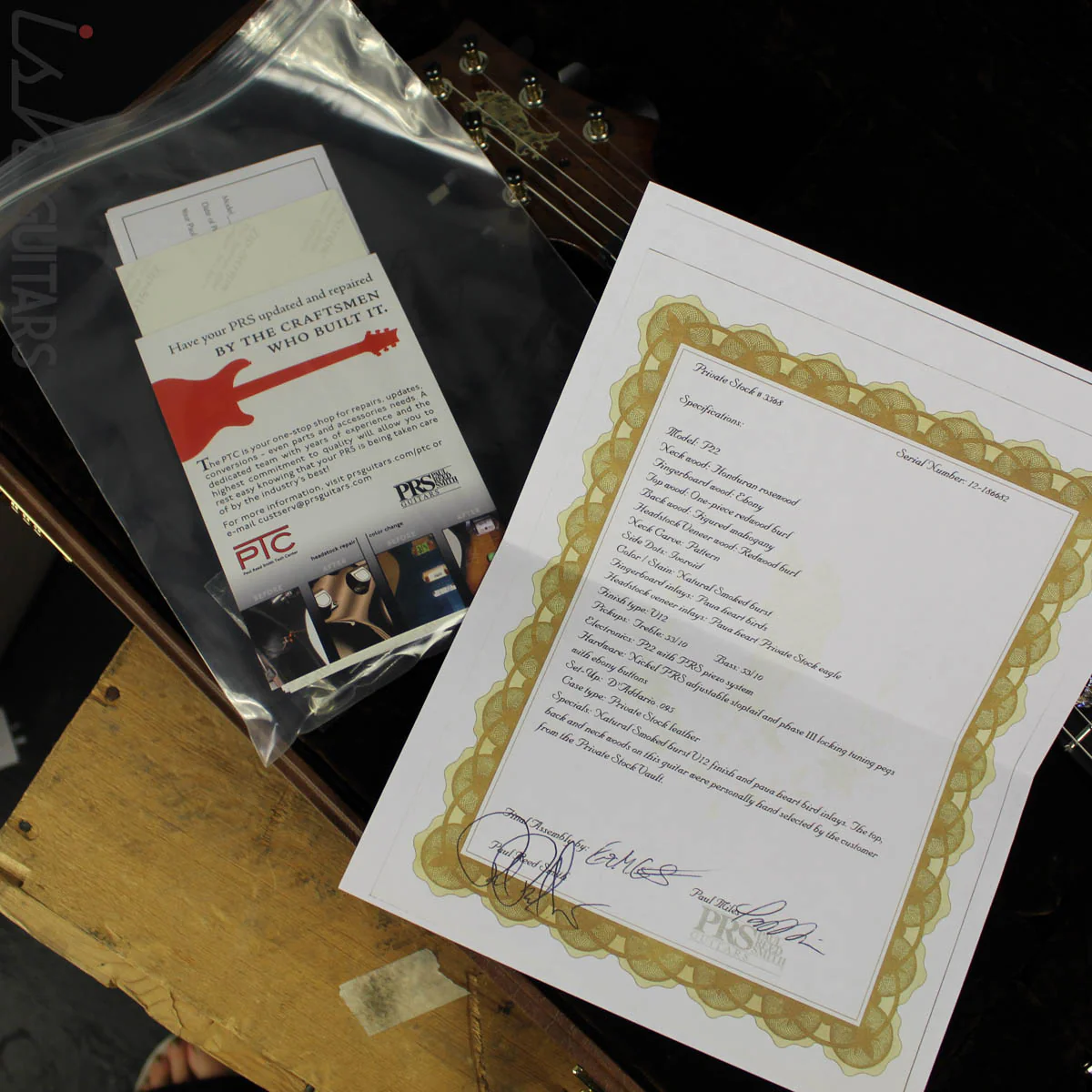2012 PRS Private Stock McCarty Chambered Natural Smoked Burst Redwood Burl - Image 16
