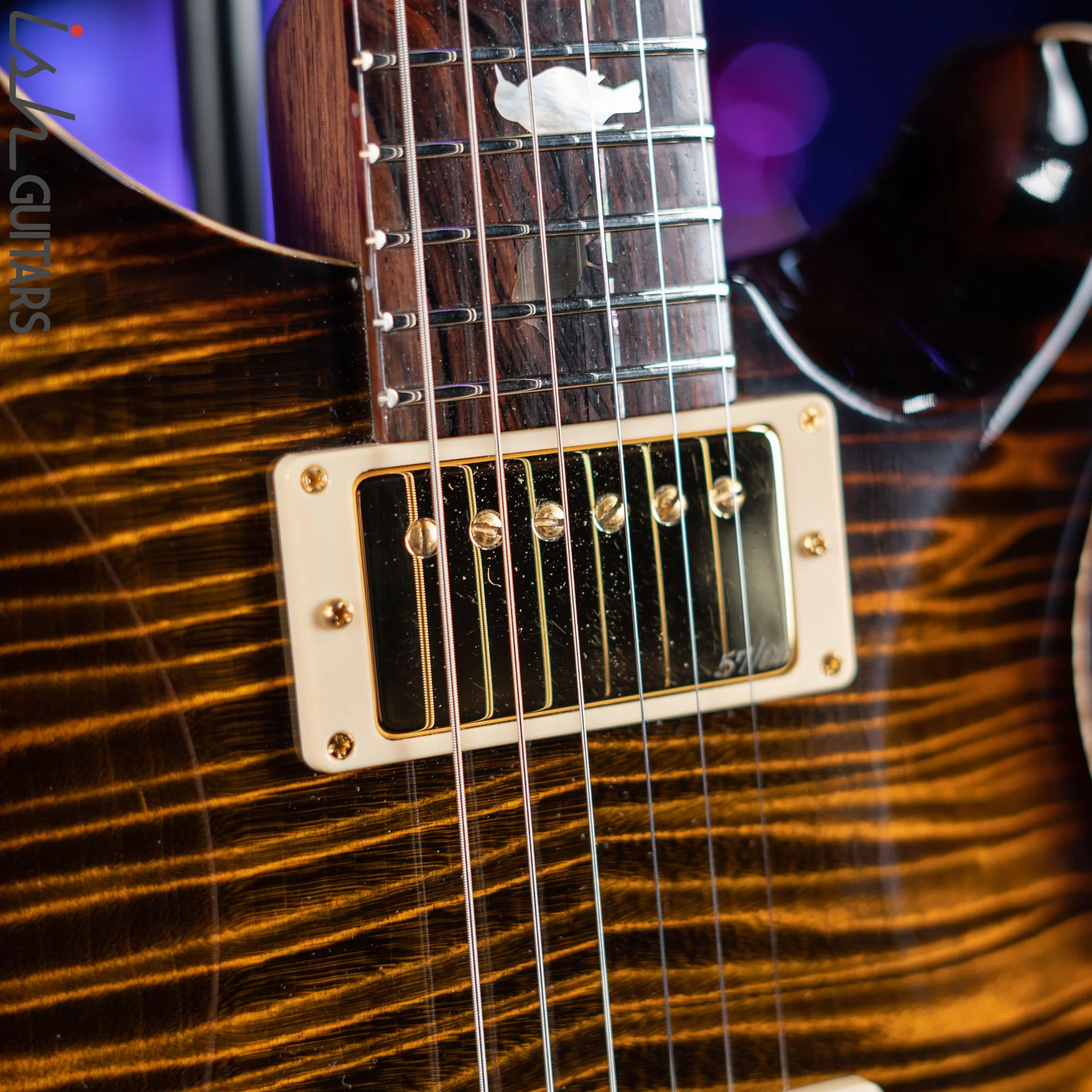 PRS Custom 22 Private Stock Tiger Eye Smoked Burst Birds On A Wire - Image 6