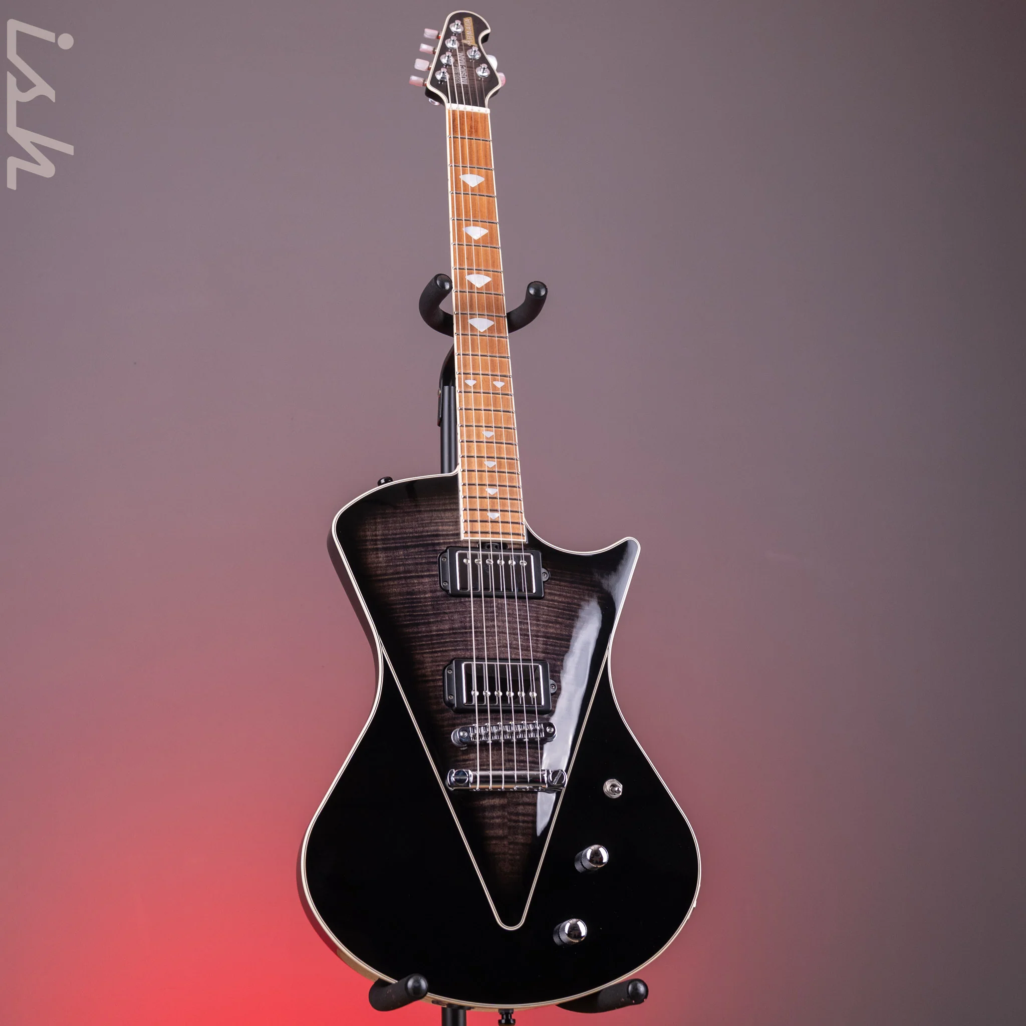 2013 Ernie Ball Music Man Armada Flame Black Trans - Image 2