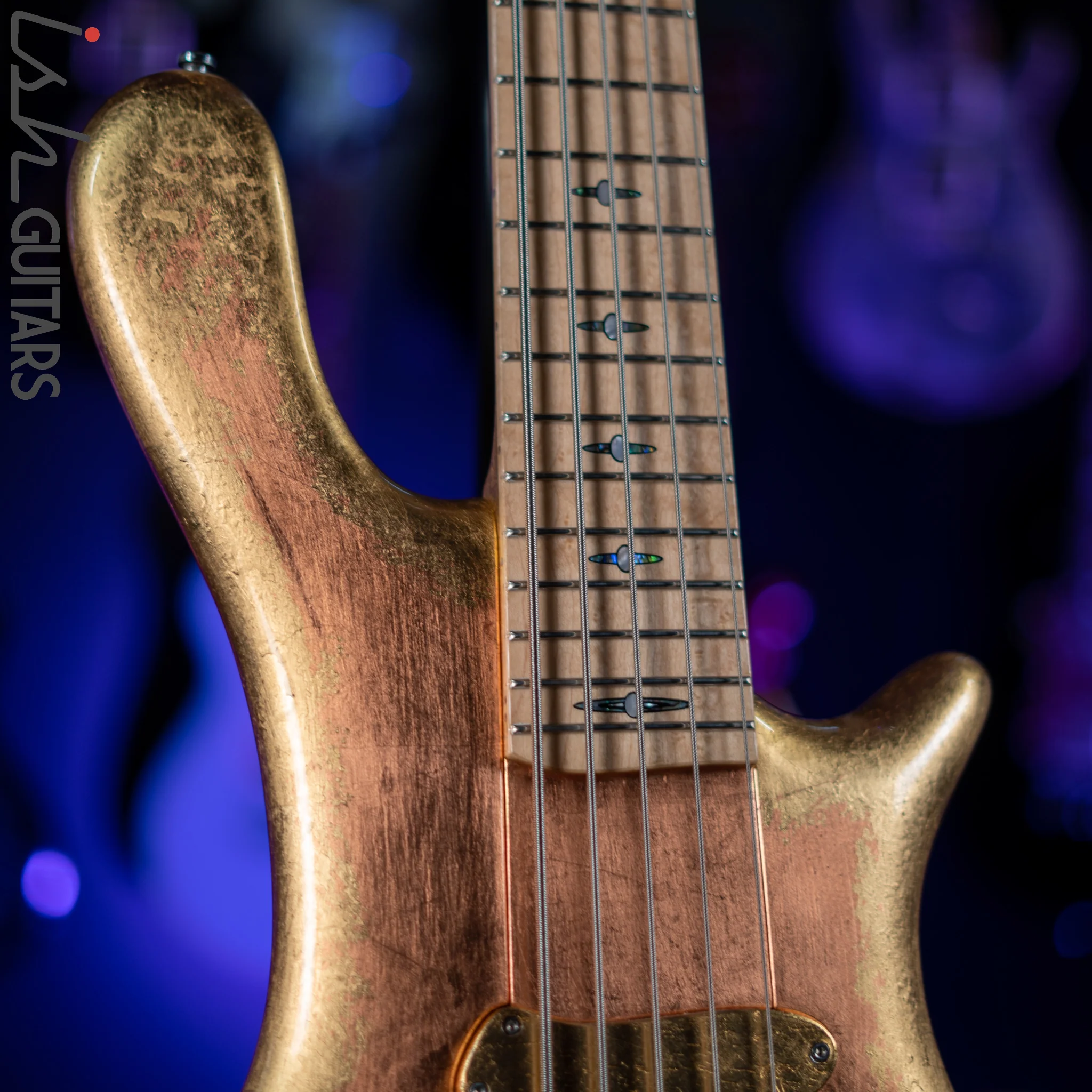 2013 Jerzy Drozd Obsession 5 String Bass Eta Carinae Nebula Gold Bird Collection - Image 3