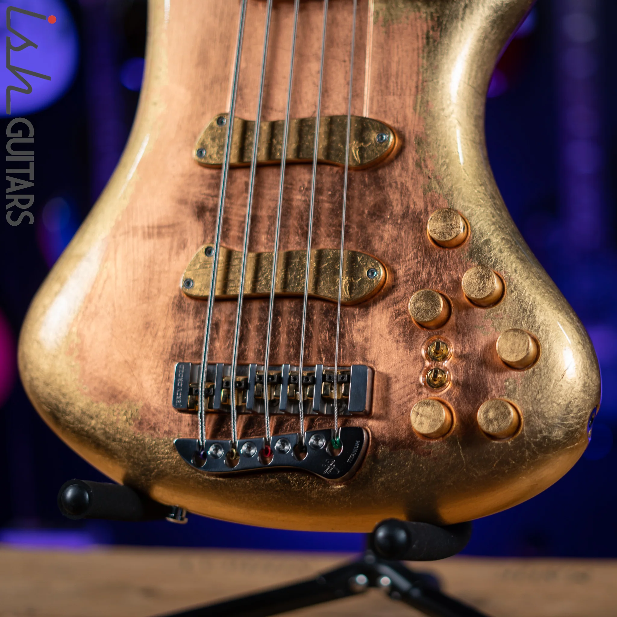 2013 Jerzy Drozd Obsession 5 String Bass Eta Carinae Nebula Gold Bird Collection - Image 4