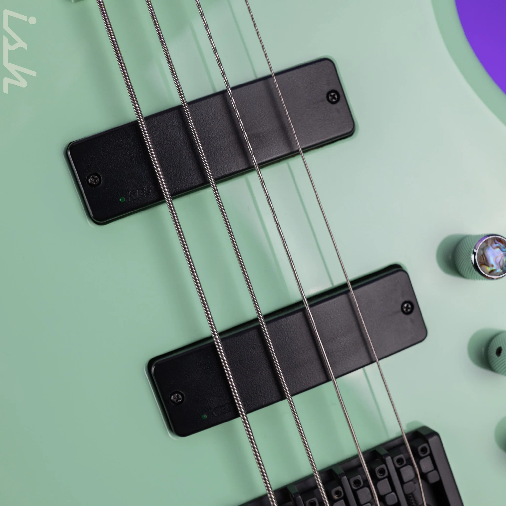 2014 Carvin Active 4 String Bass w/ Piezo Seafoam Green - Image 6