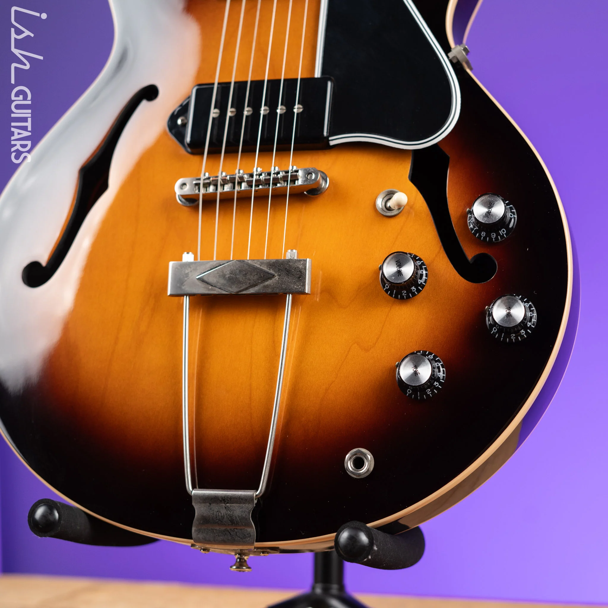2014 Gibson Memphis ES-390 P90 Dark Sunburst - Image 4