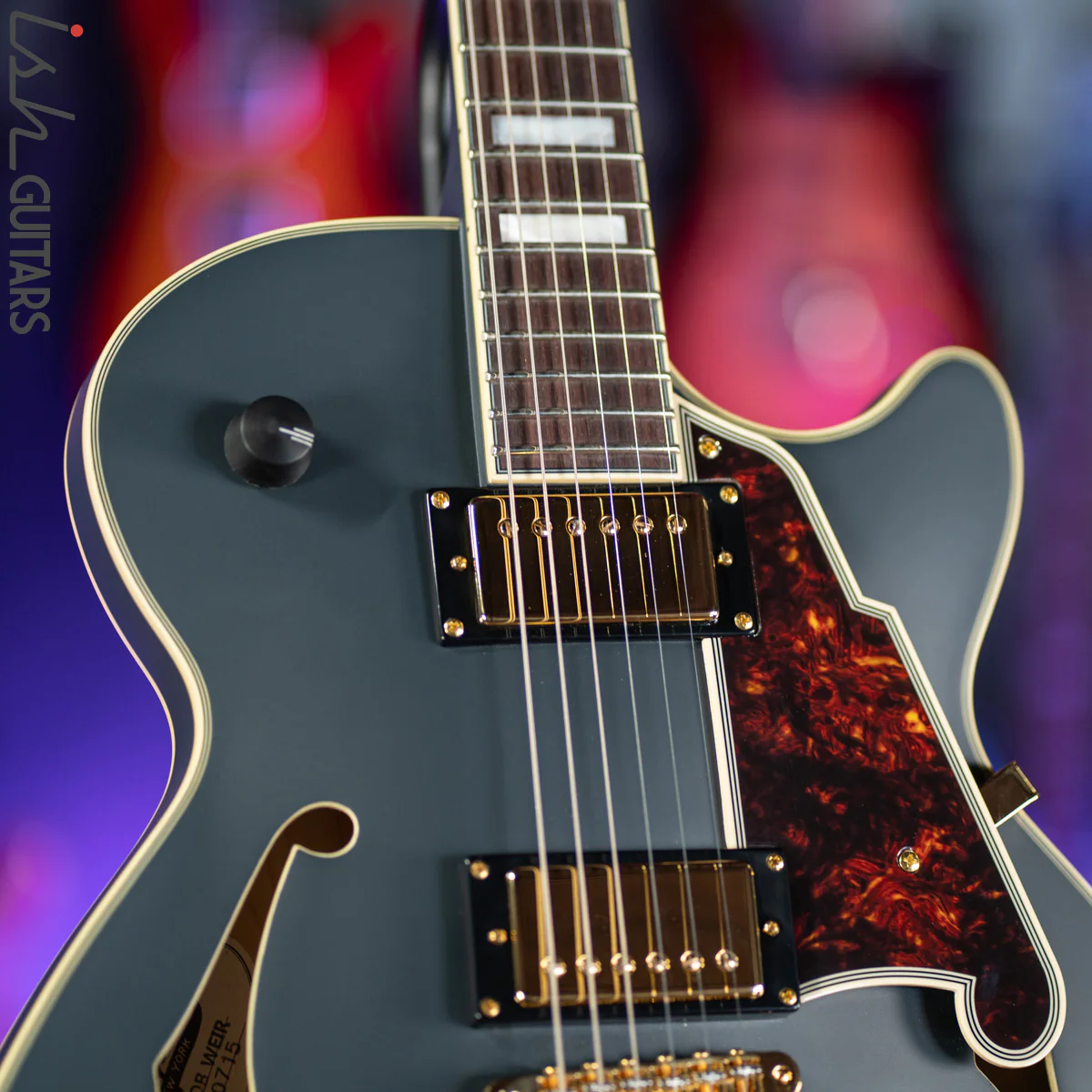 2016 D’Angelico Deluxe Signed by Bob Weir SS Signature Matte Stone - Image 6