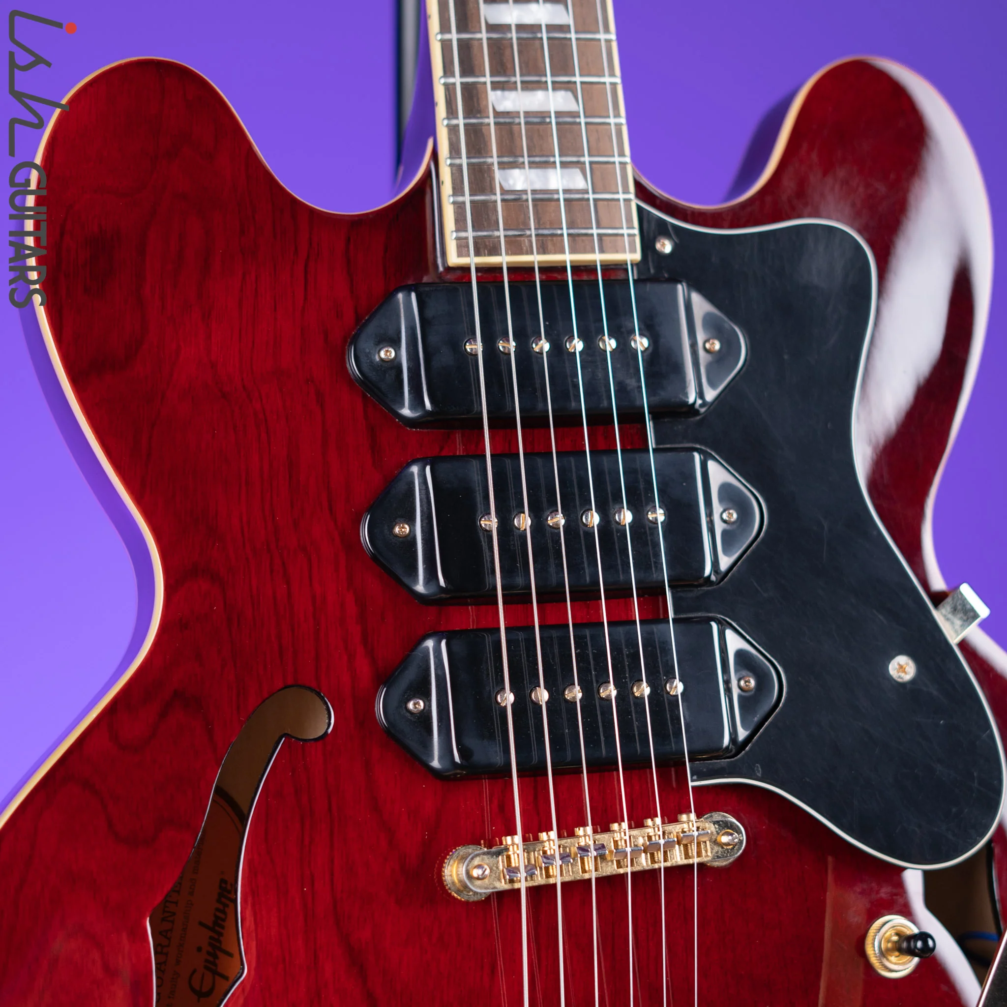 2016 Epiphone Riviera P-93 Wine Red - Image 3