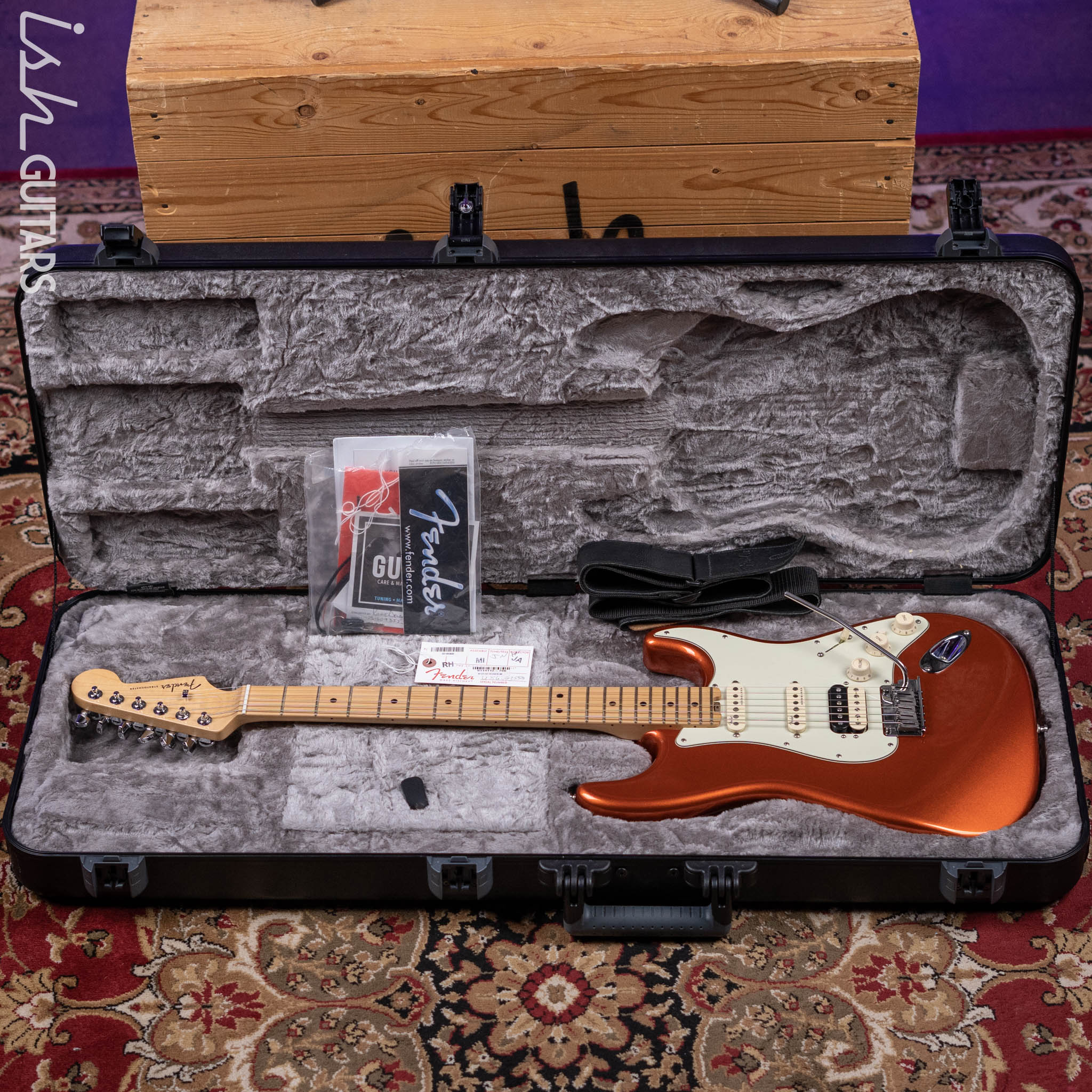 2016 Fender American Elite Stratocaster HSS Shawbucker Autumn Blaze Metallic - Image 16