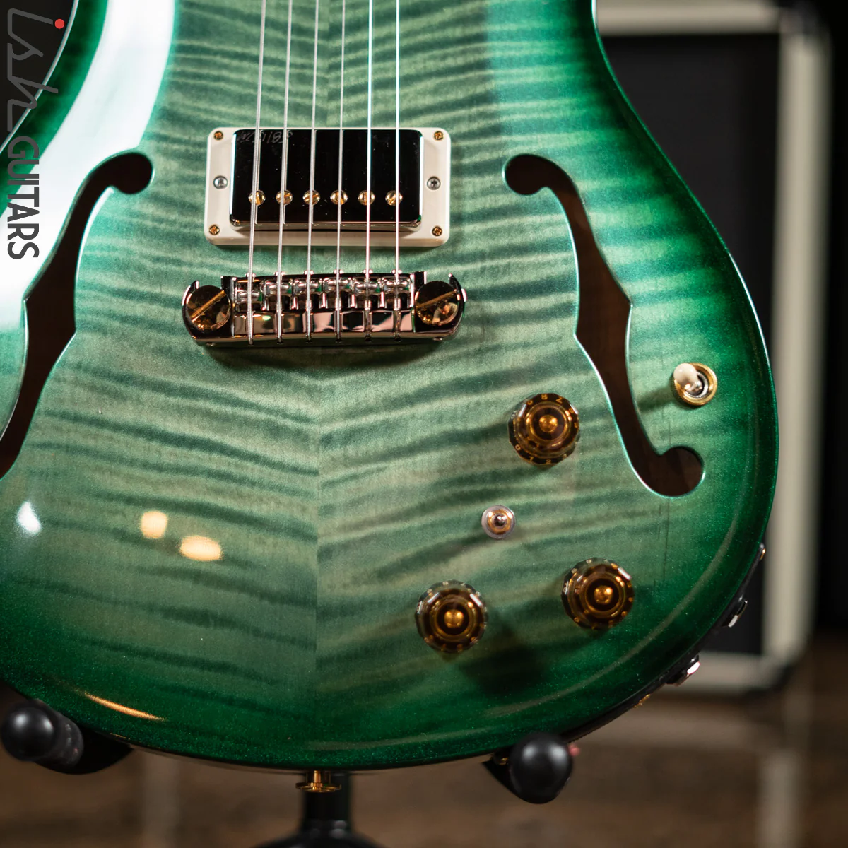 2016 PRS Hollowbody II Piezo Trampas Green Metallic Burst 10 Top - Image 4