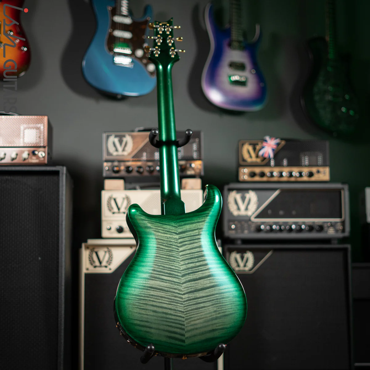 2016 PRS Hollowbody II Piezo Trampas Green Metallic Burst 10 Top - Image 7