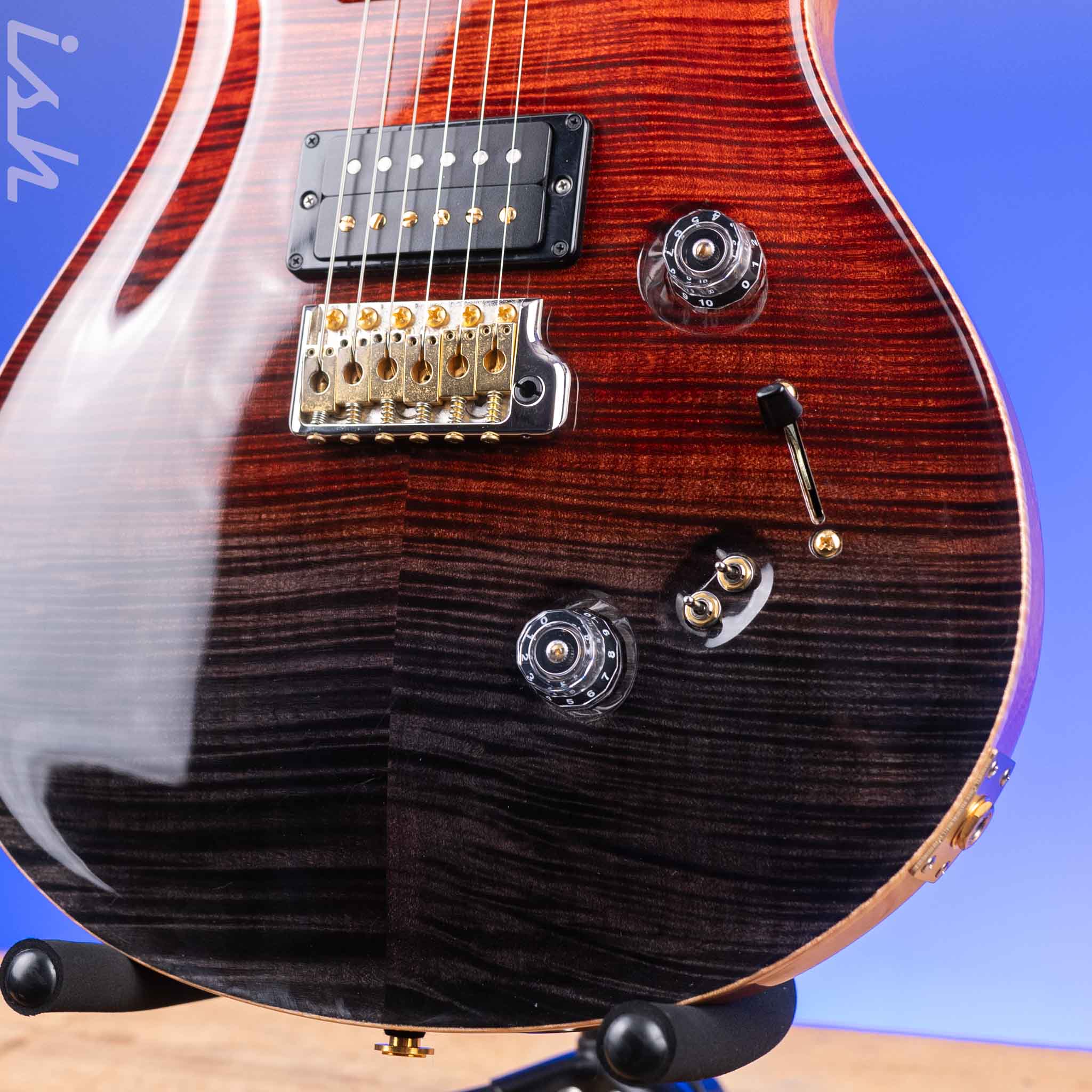2016 PRS Wood Library Custom 24-08 10-Top Grey Black to Fire Red Fade - Image 4