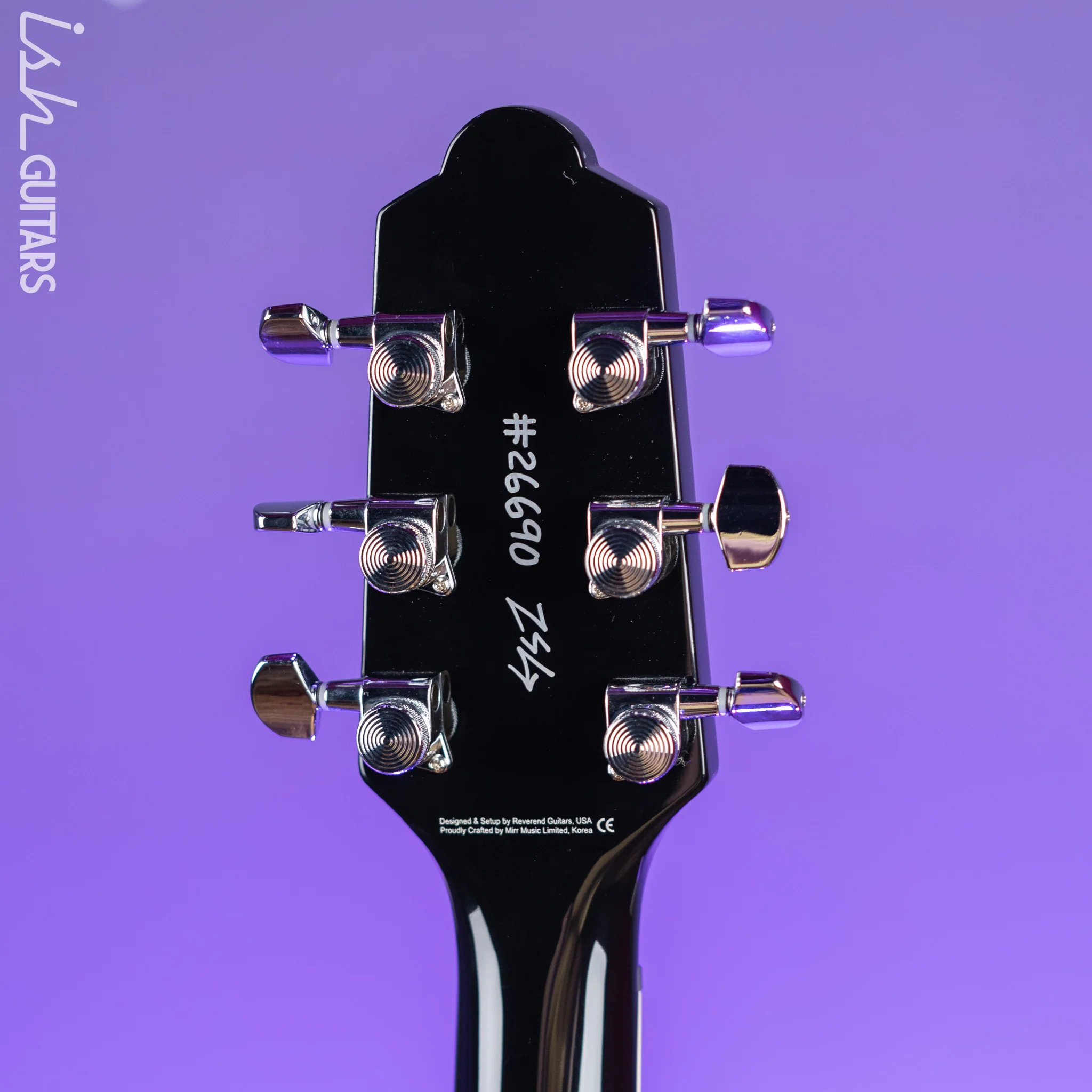 2016 Reverend Volcano RA Flying V Black - Image 14