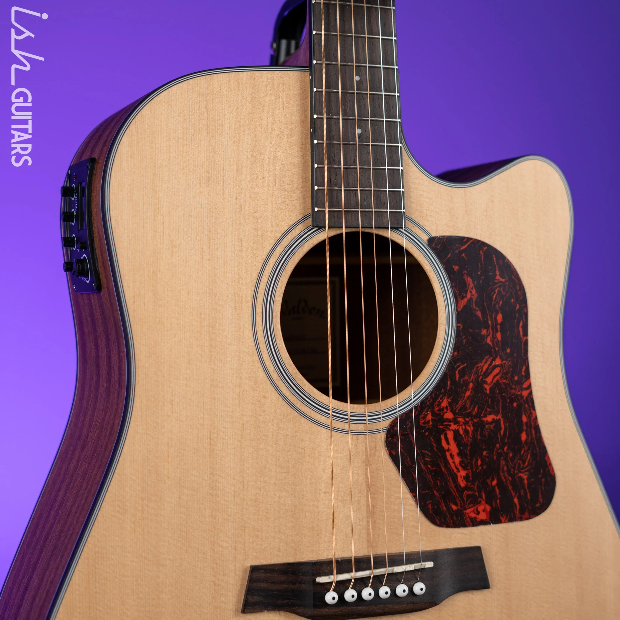 2016 Walden D550ce Acoustic-Electric Guitar Natural - Image 3