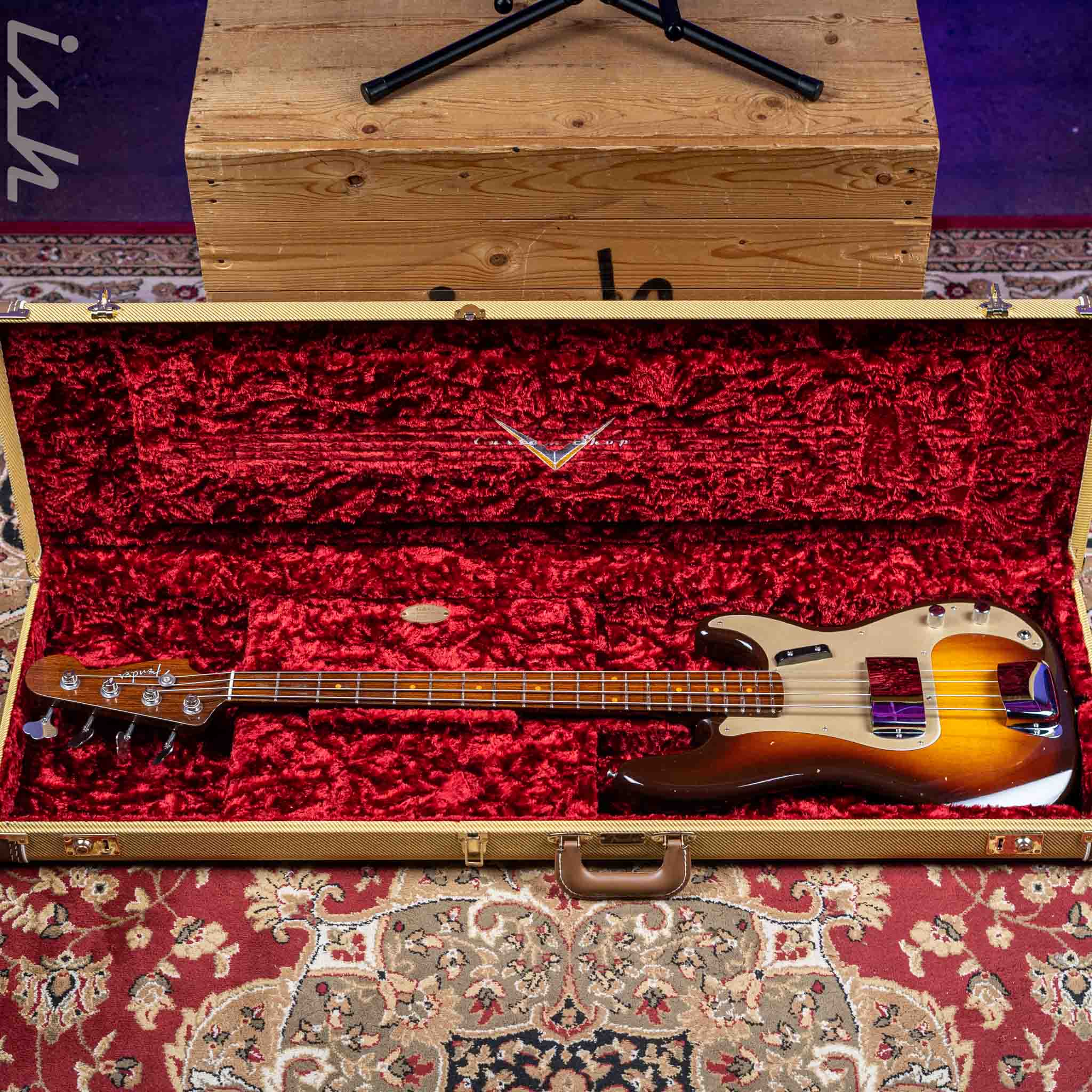 2017 Fender Custom Shop Relic 1957 P Bass Journeyman 2-Tone Sunburst RW Neck - Image 16