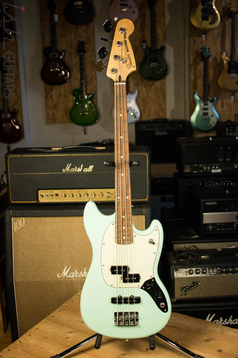 2017 Fender PJ Mustang Bass Daphne Blue - Image 2